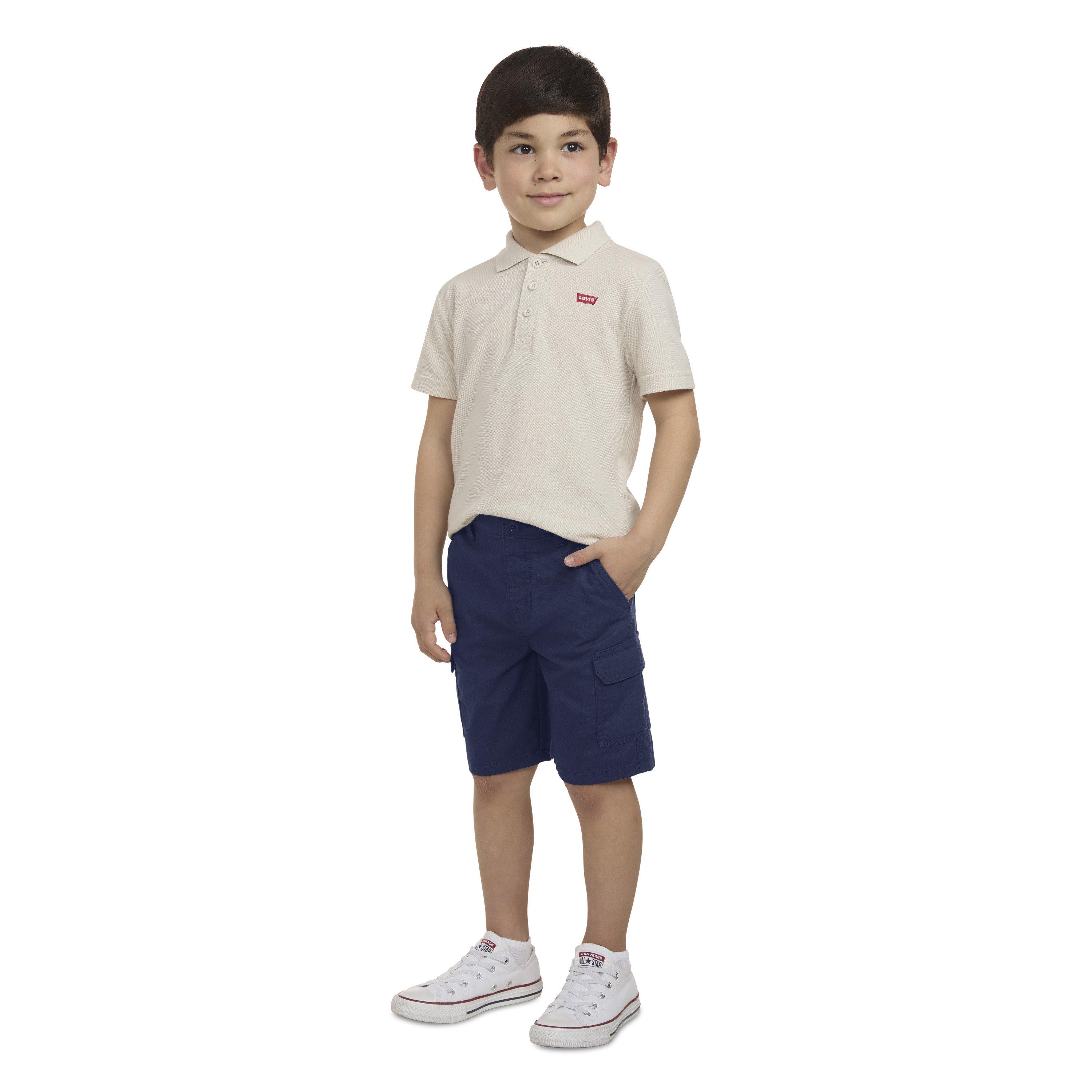 Levi's Elastic Waistband Little Boys' Navy Cargo Shorts