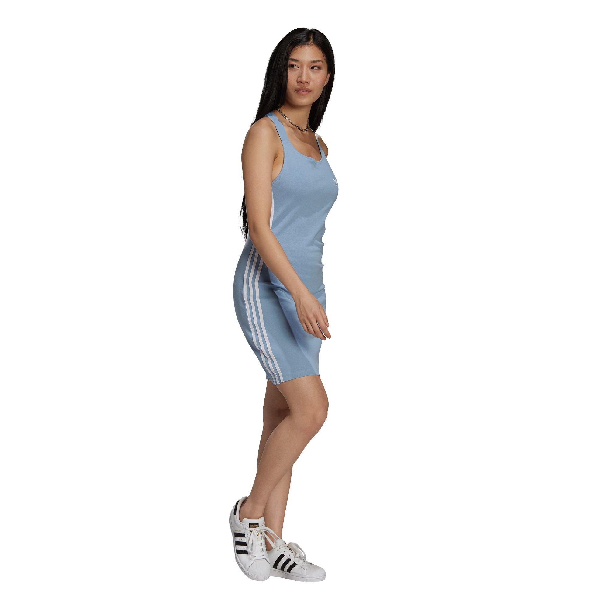 adidas Originals Women's Blue Adicolor Classics Racerback Dress - BLUE Thumbnail View 3