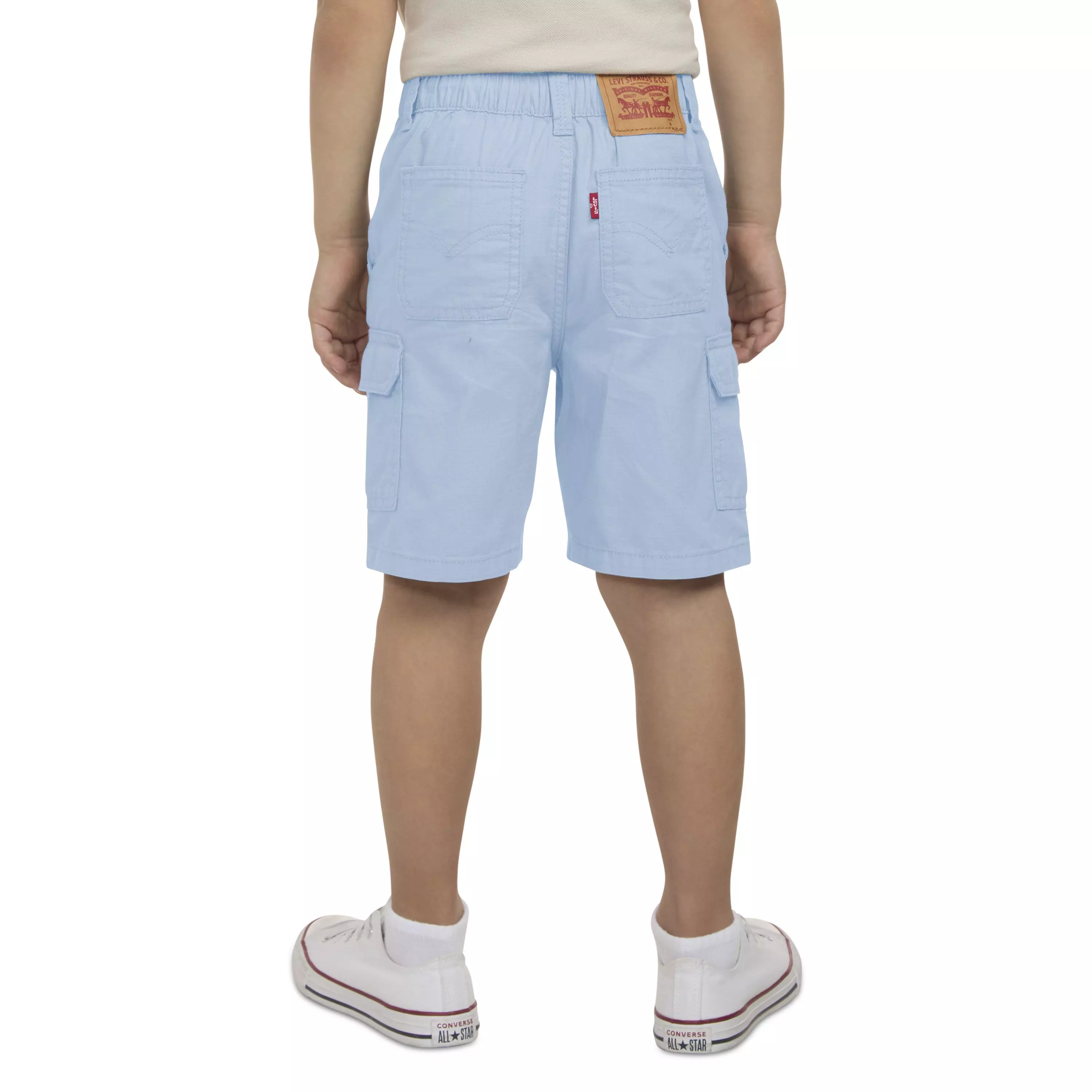 Levi's Little Boys' Elastic Waistband Cargo Shorts -Lt Blue - LT BLUE
