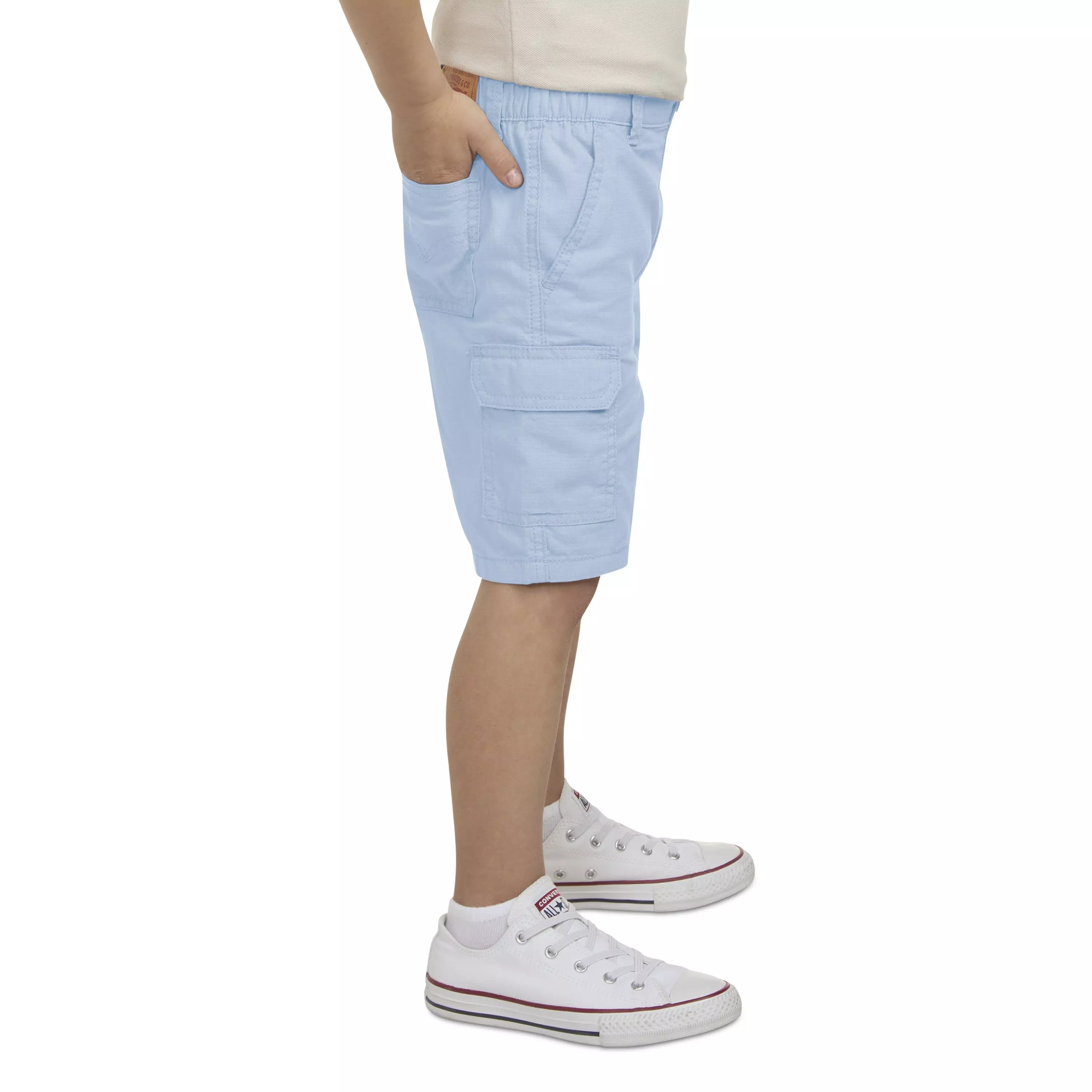 Levi's Little Boys' Elastic Waistband Cargo Shorts -Lt Blue - LT BLUE