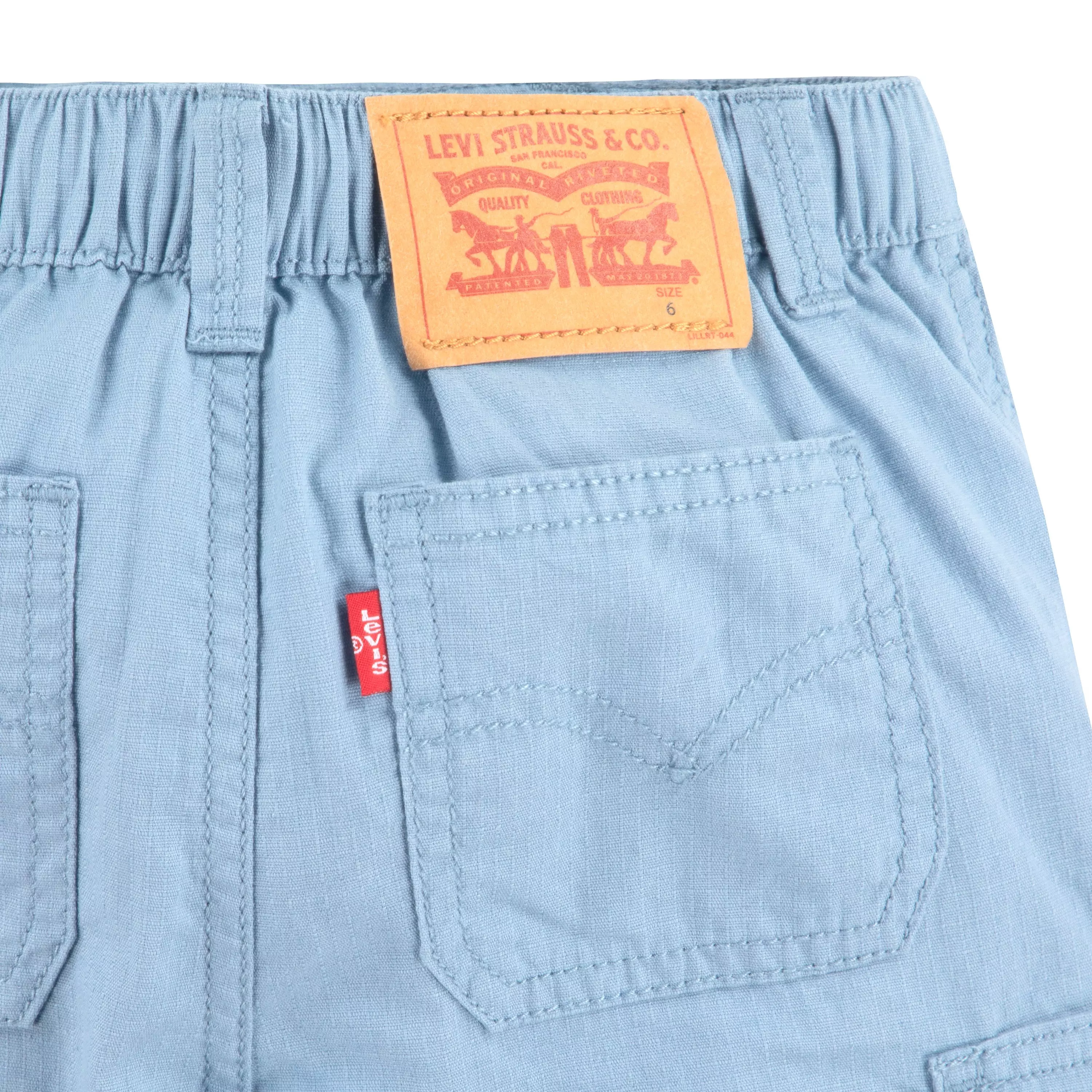Levi's Little Boys' Elastic Waistband Cargo Shorts -Lt Blue - LT BLUE