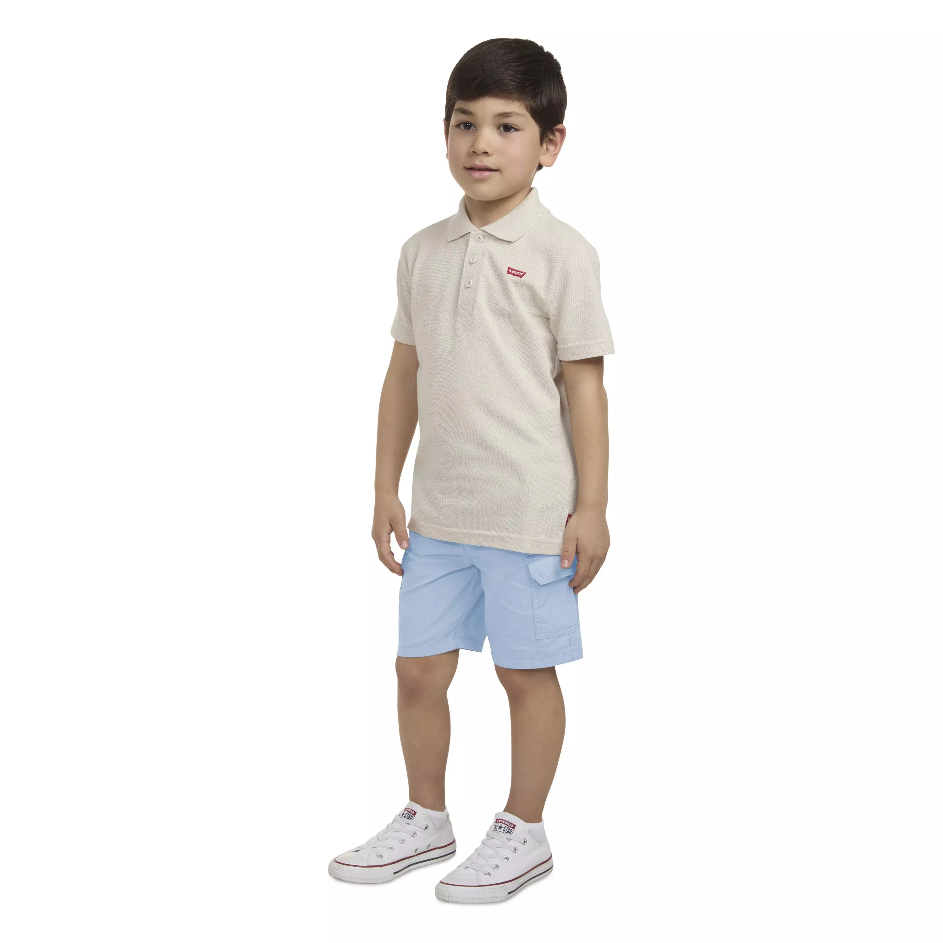 Levi's Little Boys' Elastic Waistband Cargo Shorts -Lt Blue - LT BLUE