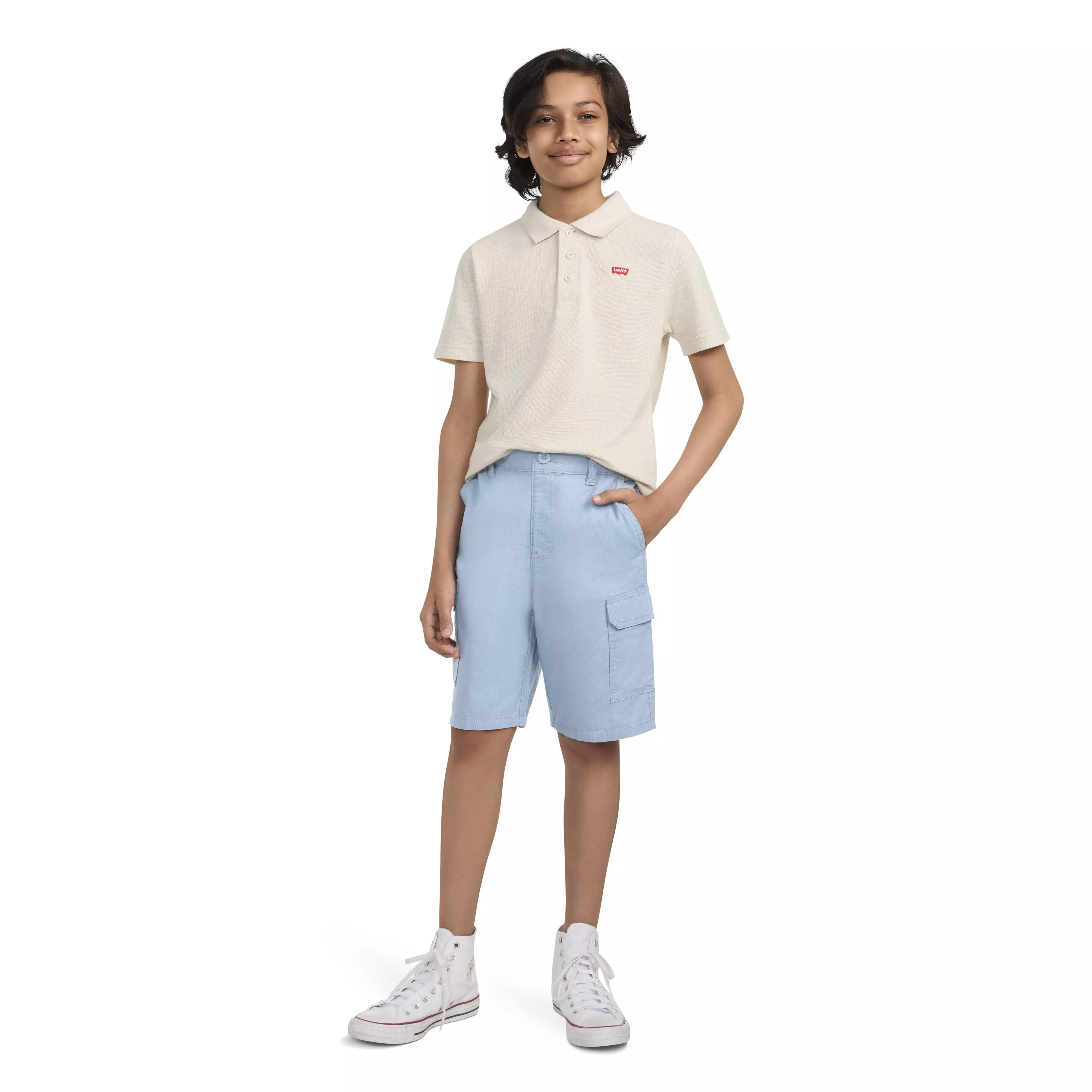 Levi's Big Boys' Cotton Cargo Shorts -Lt Blue - LT BLUE
