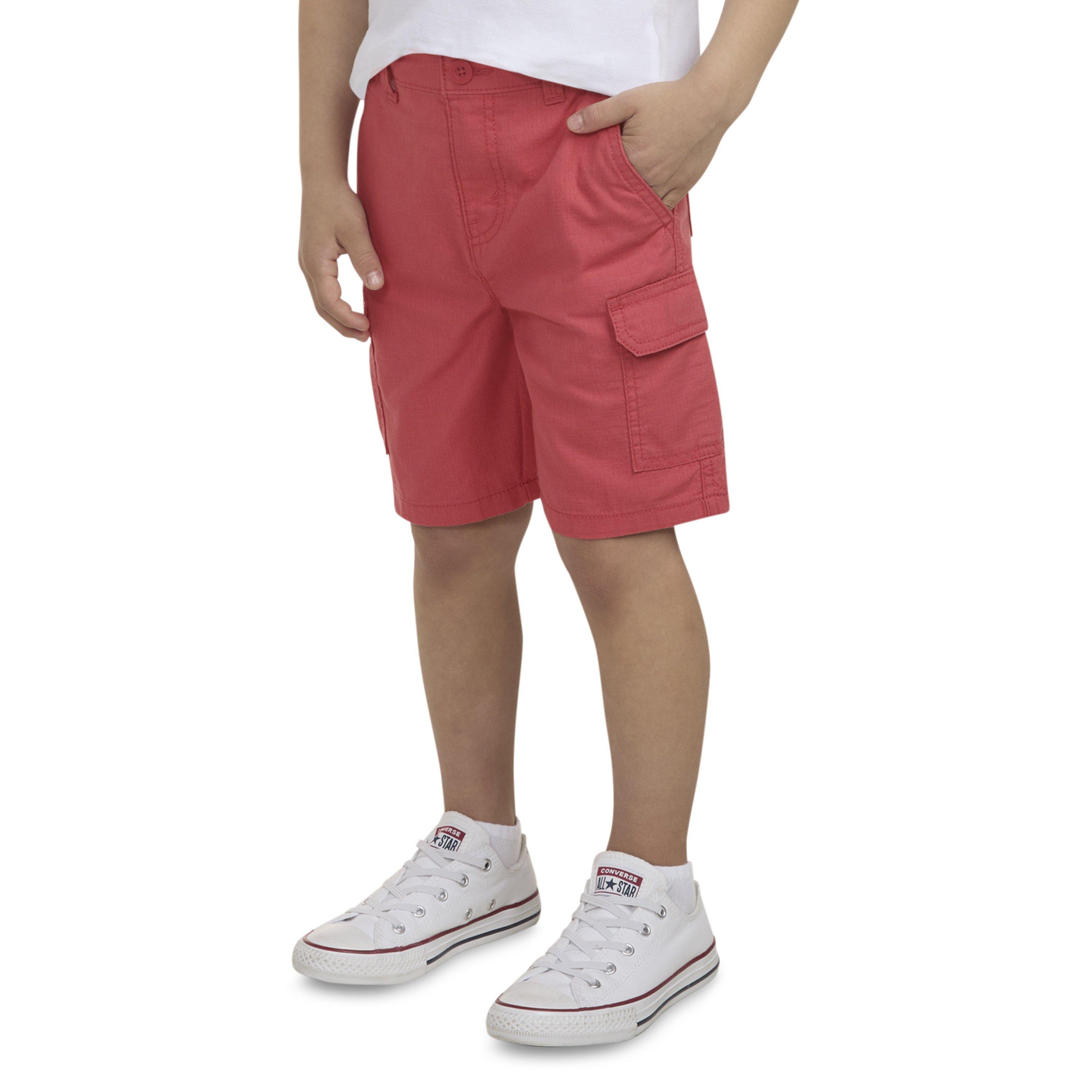 Levi's Elastic Waistband Little Boys' Red Cargo Shorts