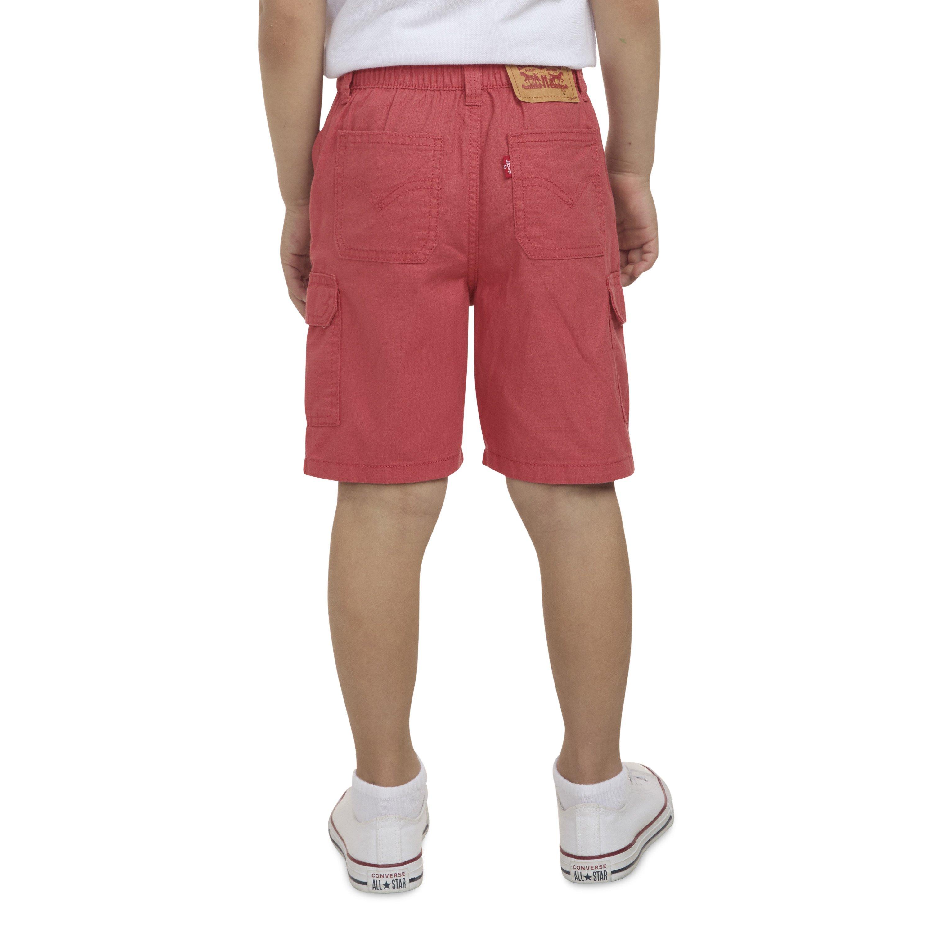 Levi's Elastic Waistband Little Boys' Red Cargo Shorts