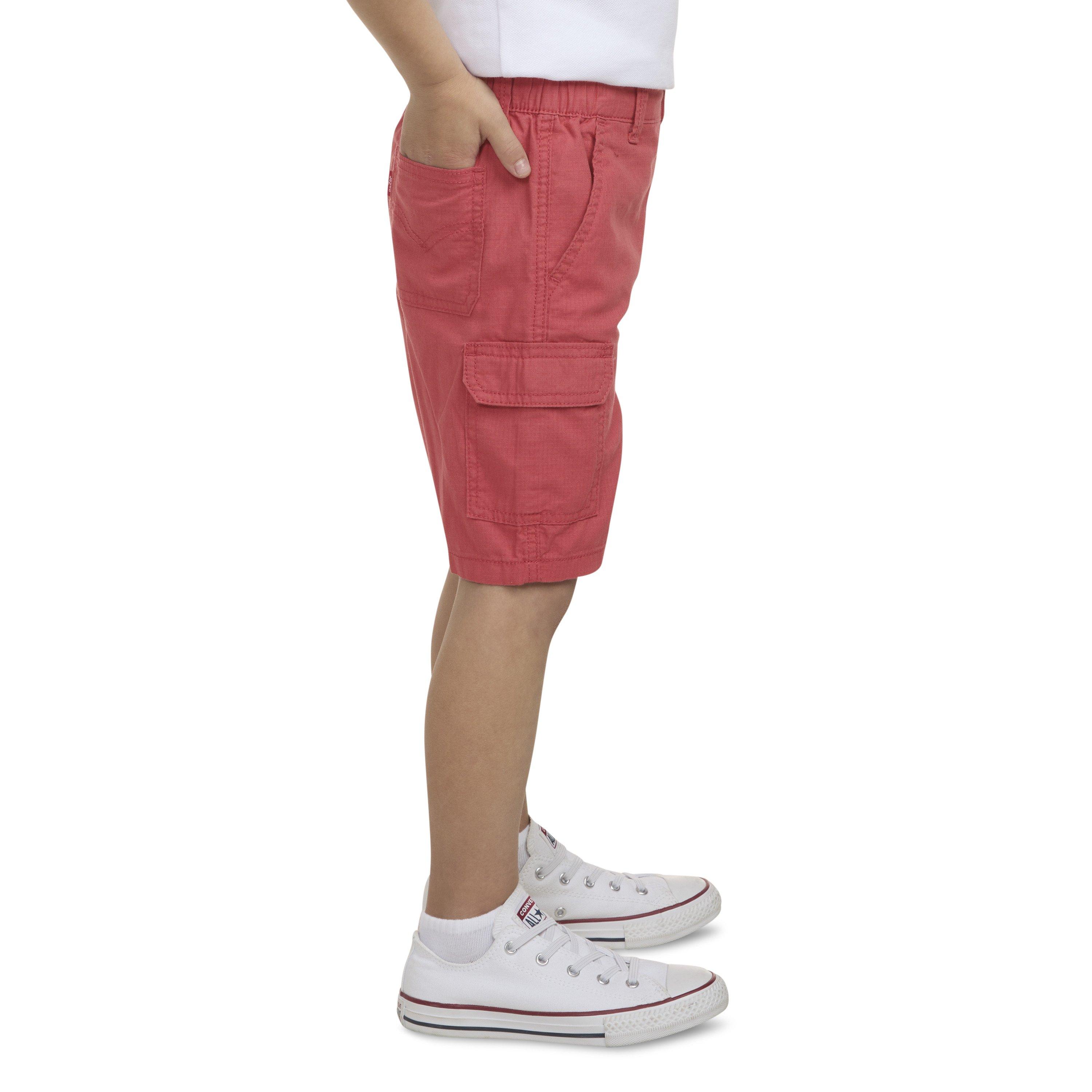 Levi's Elastic Waistband Little Boys' Red Cargo Shorts