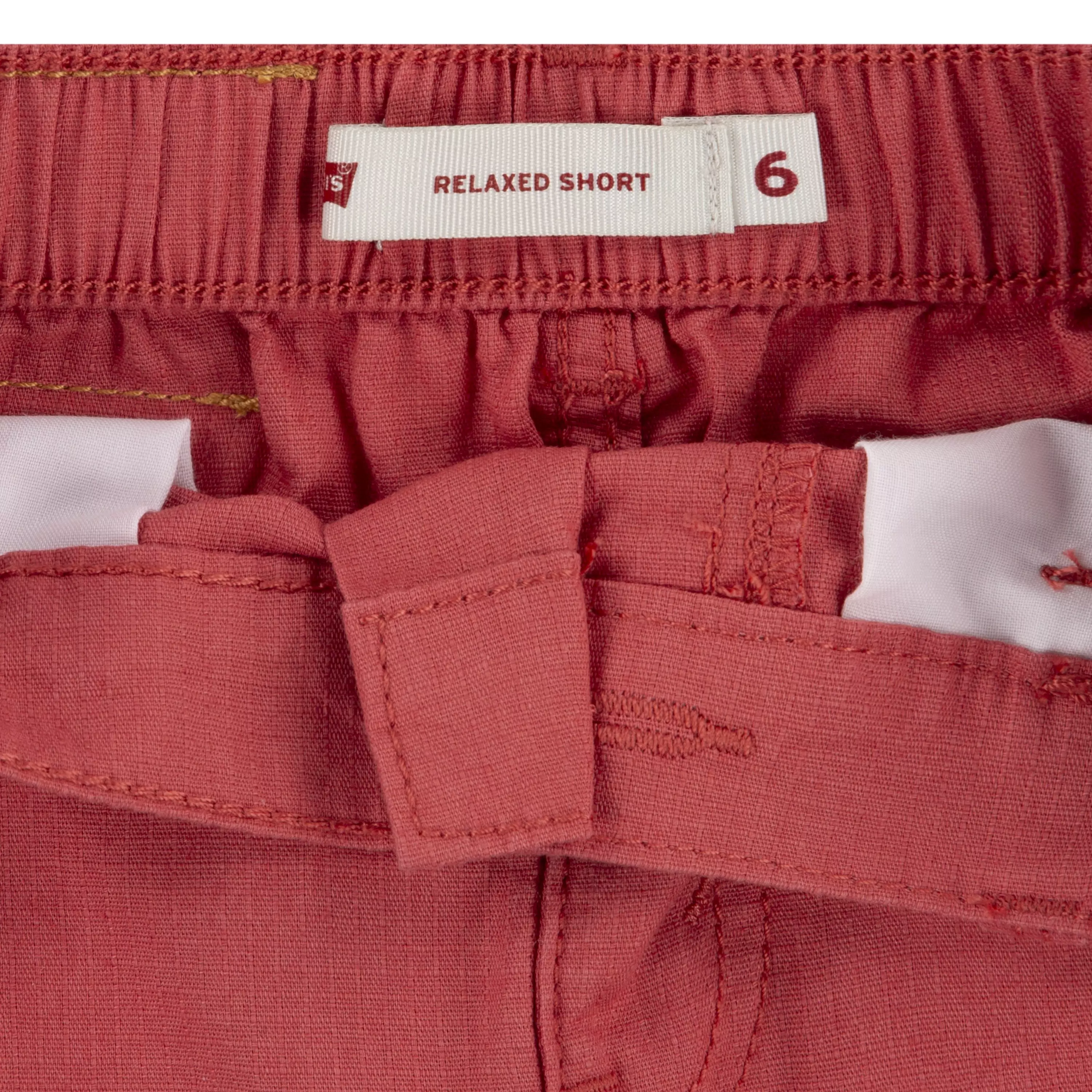 Levi's Little Boys' Elastic Waistband Cargo Shorts -Red - RED