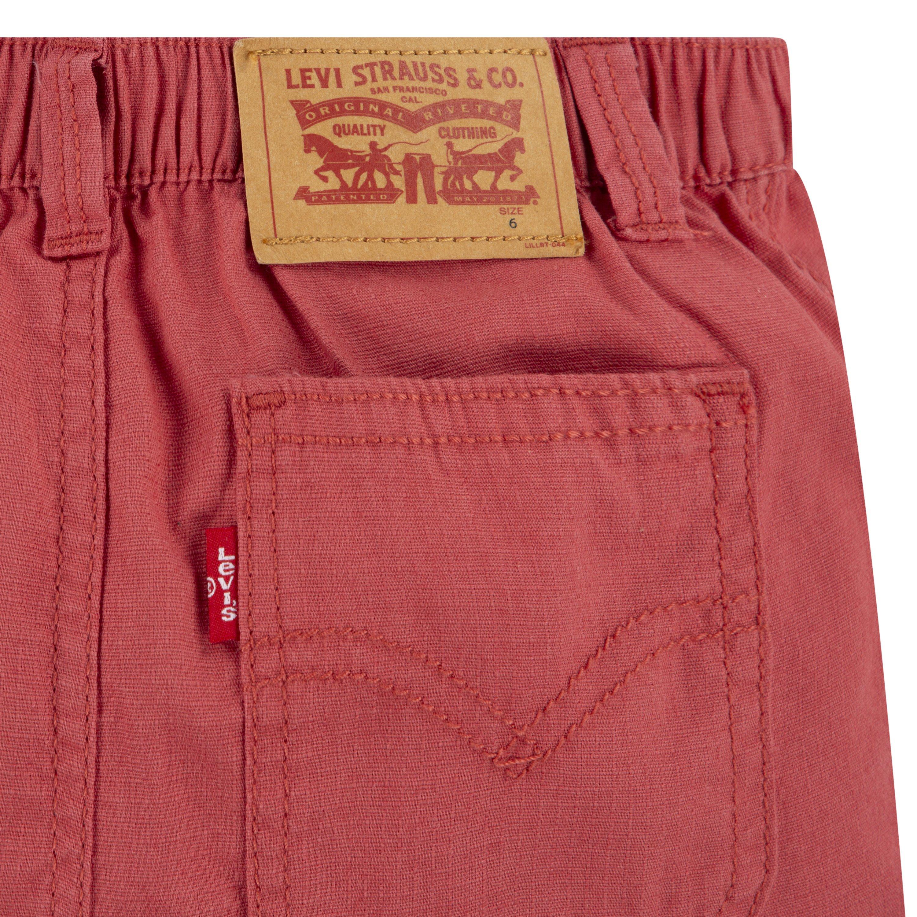 Levi's Elastic Waistband Little Boys' Red Cargo Shorts