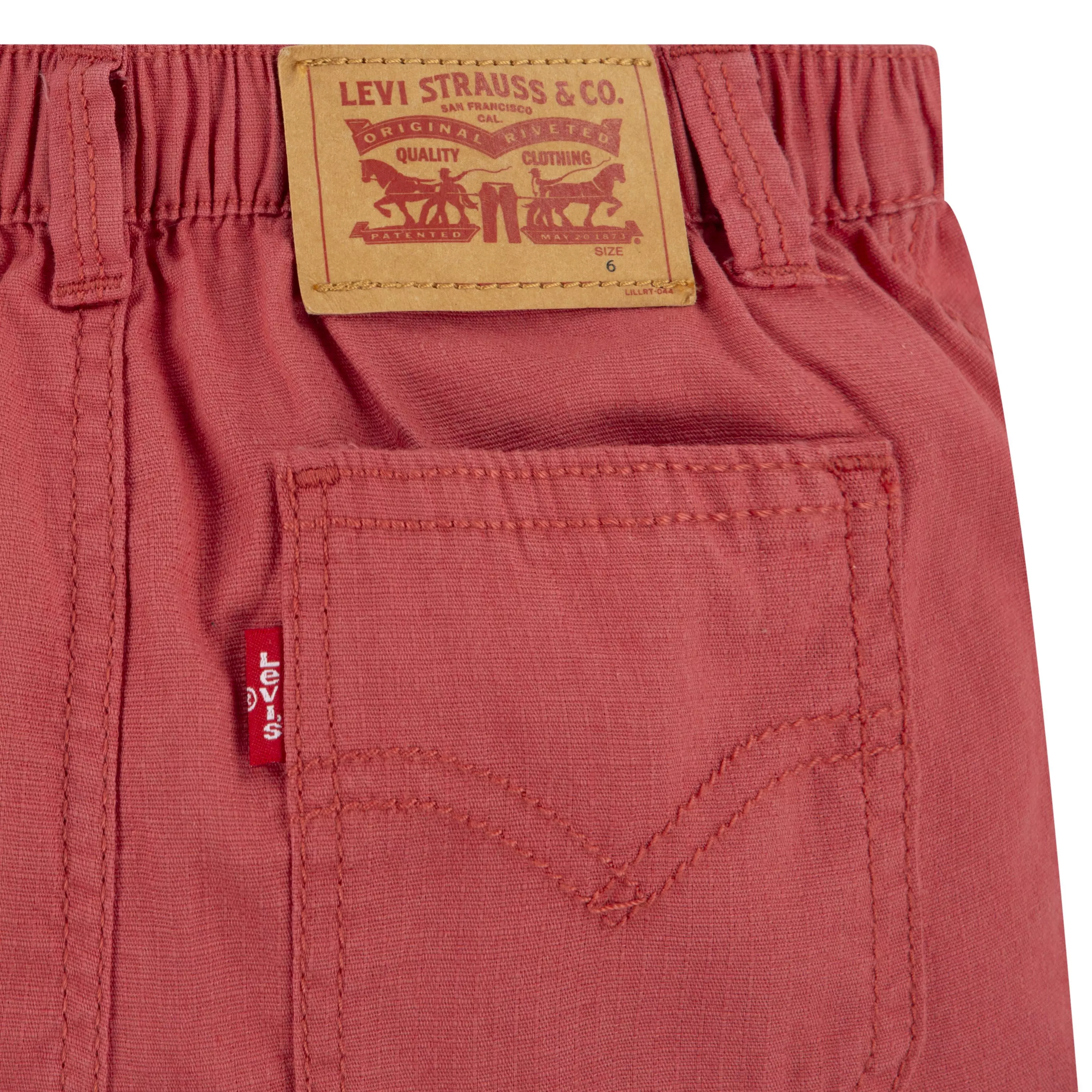 Levi's Little Boys' Elastic Waistband Cargo Shorts -Red - RED
