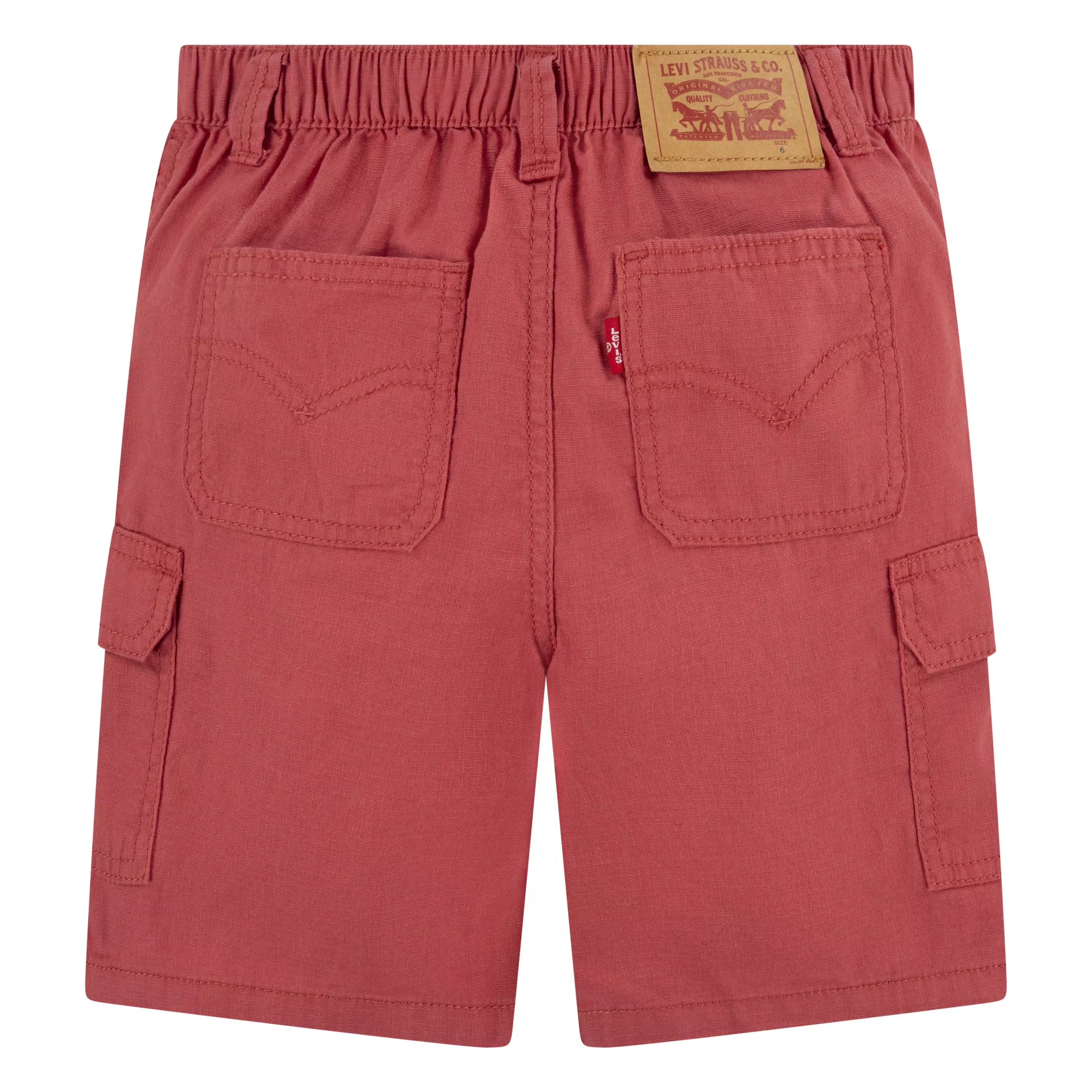 Levi's Little Boys' Elastic Waistband Cargo Shorts -Red - RED