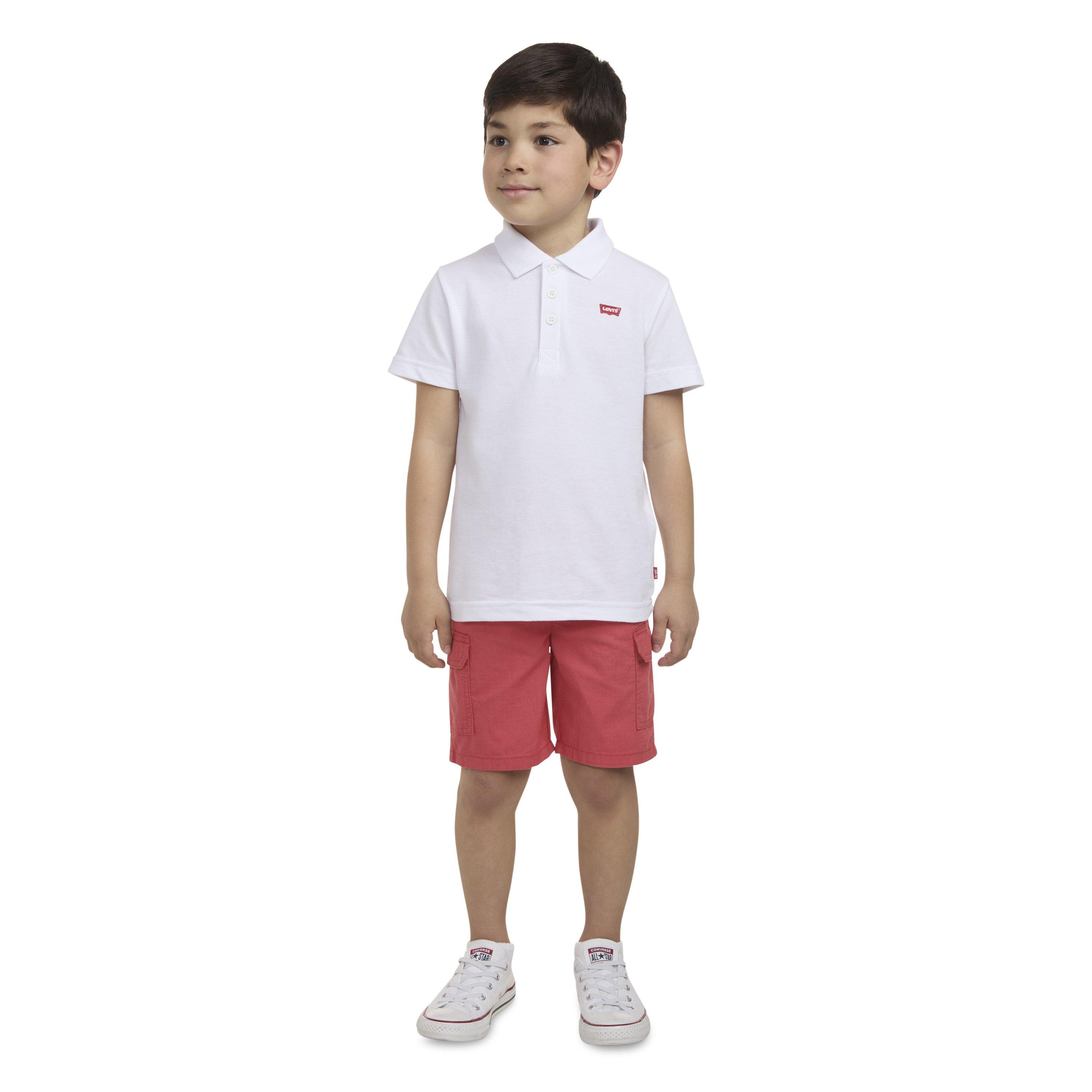 Levi's Little Boys' Elastic Waistband Cargo Shorts - Red - RED Thumbnail View 10