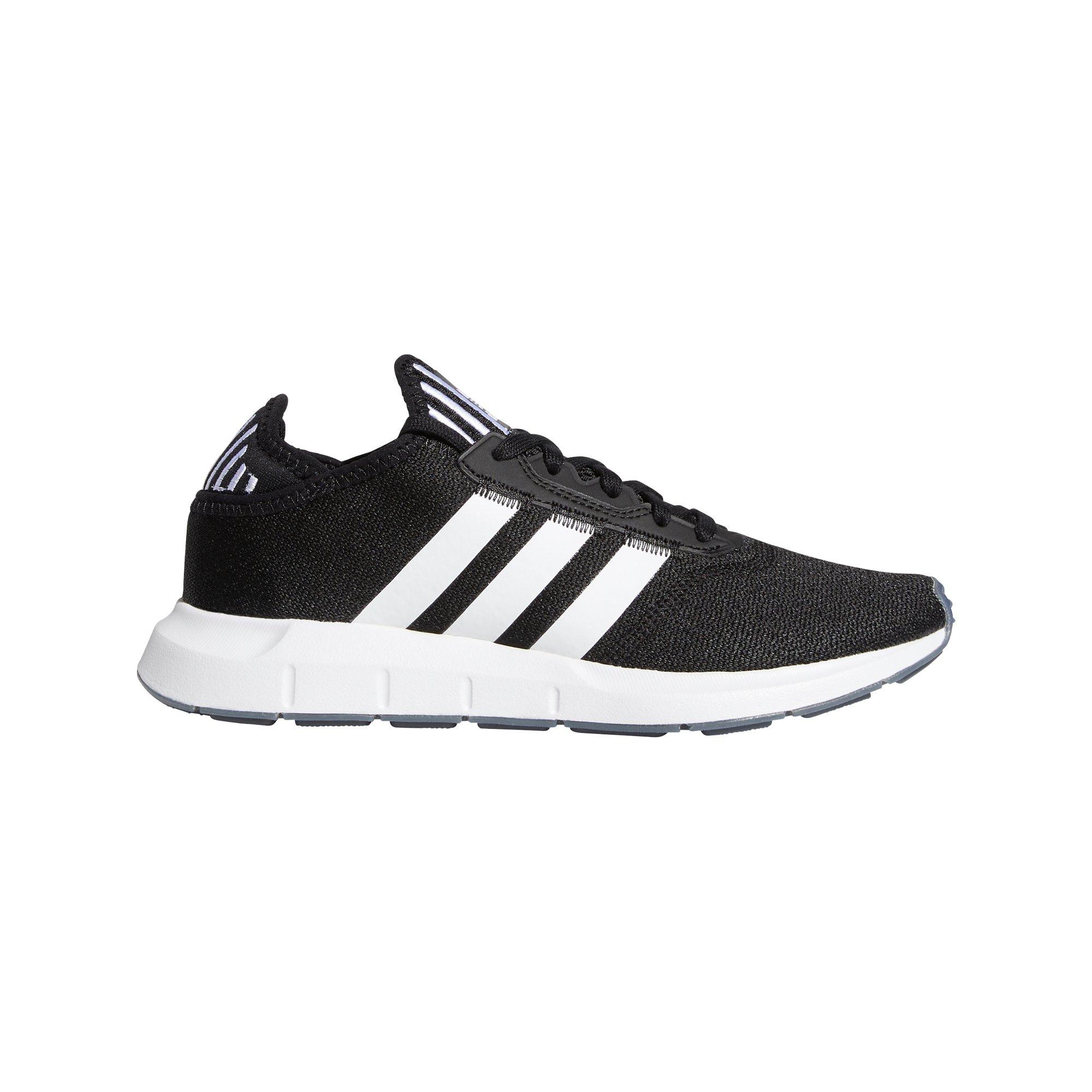 womens black and white adidas swift run