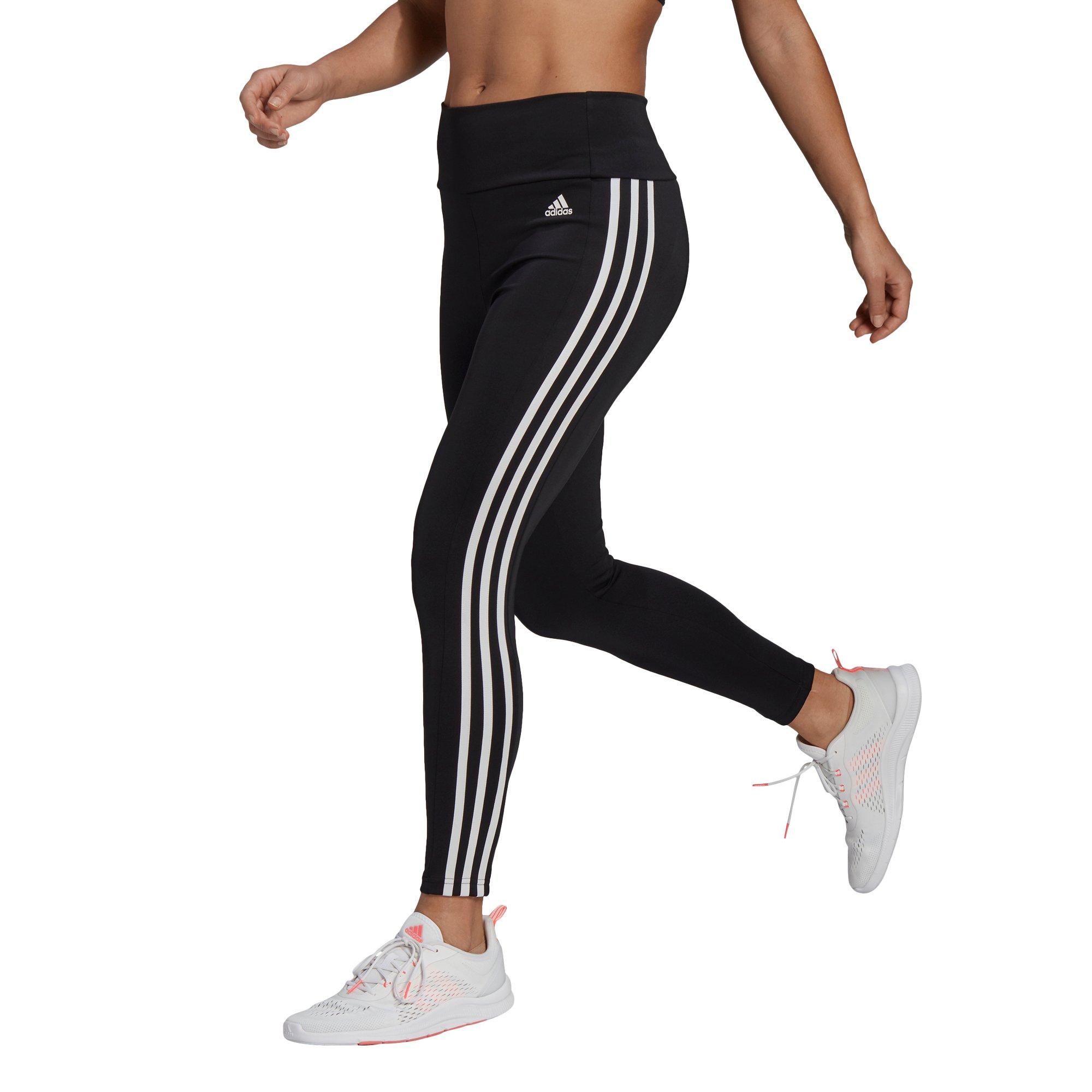 adidas Women's Black/White Designed to Move High-Rise 3-Stripes 7/8 Sport Leggings - BLACK/WHITE Thumbnail View 1