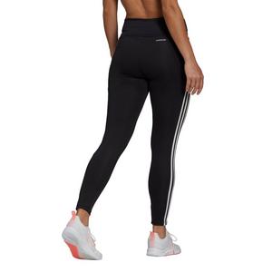 adidas Women's Black/White Designed to Move High-Rise 3-Stripes 7/8 Sport Leggings