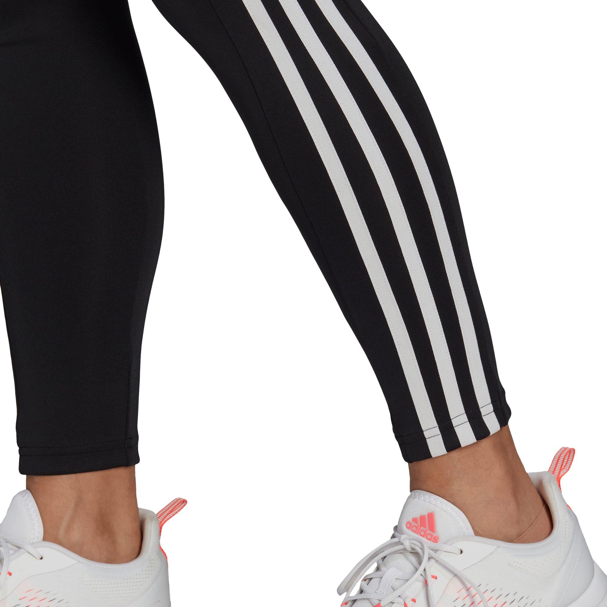 adidas Women's Black/White Designed to Move High-Rise 3-Stripes 7/8 Sport Leggings - BLACK/WHITE Thumbnail View 4