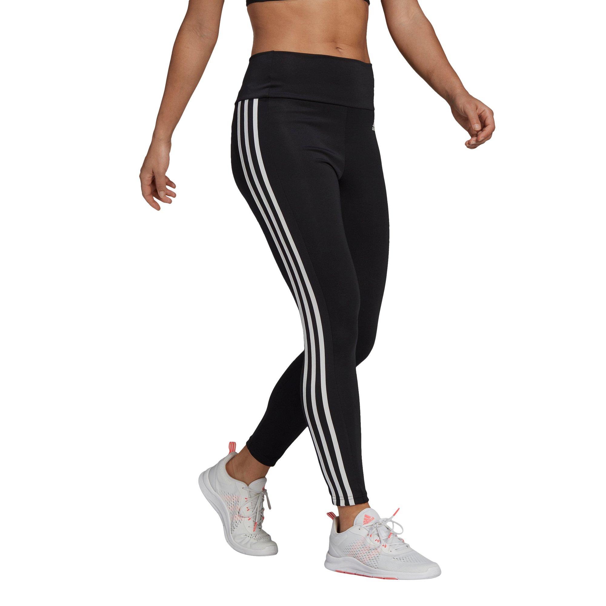 adidas Women's Black/White Designed to Move High-Rise 3-Stripes 7/8 Sport Leggings - BLACK/WHITE Thumbnail View 5