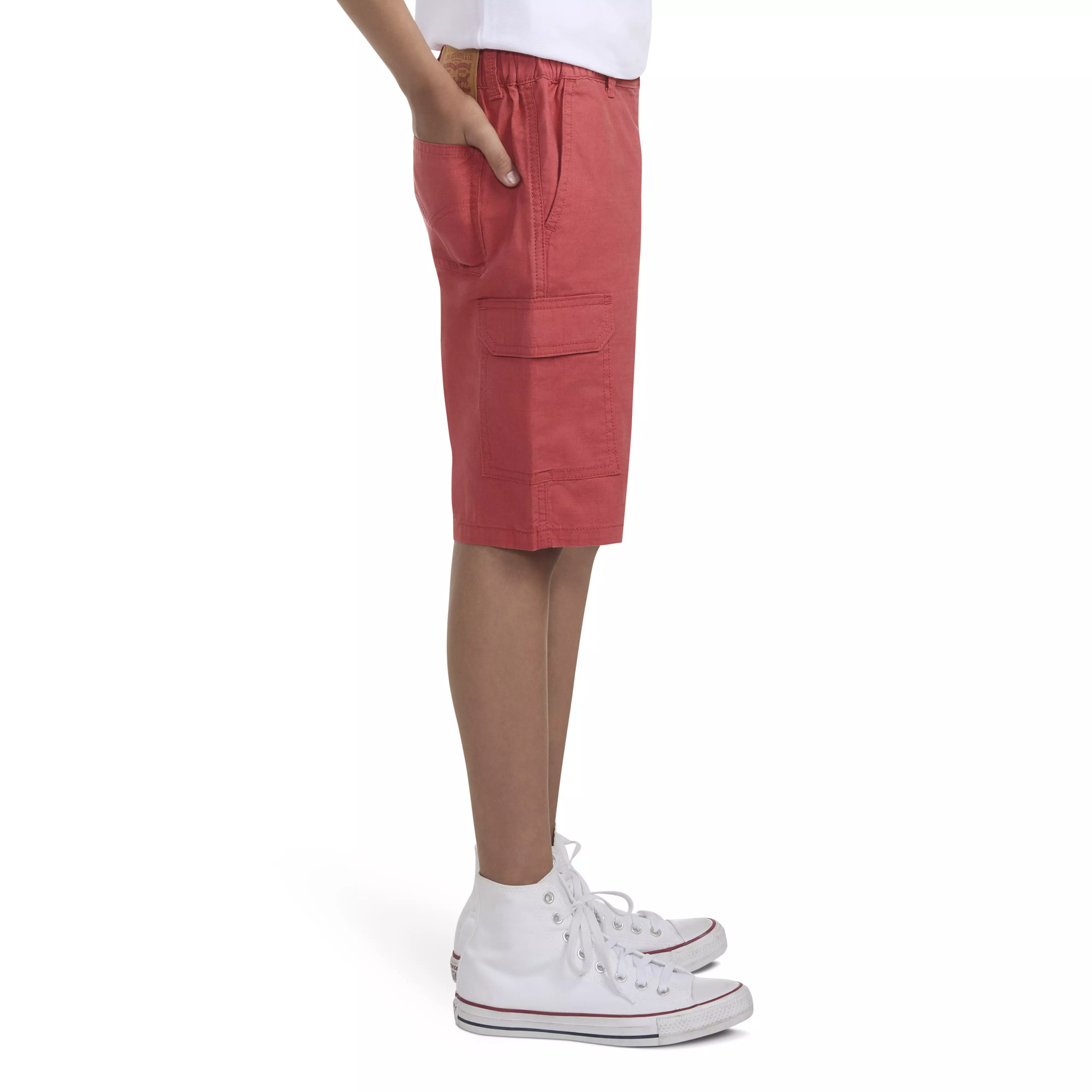 Levi's Big Boys' Cotton Cargo Shorts -Red - RED