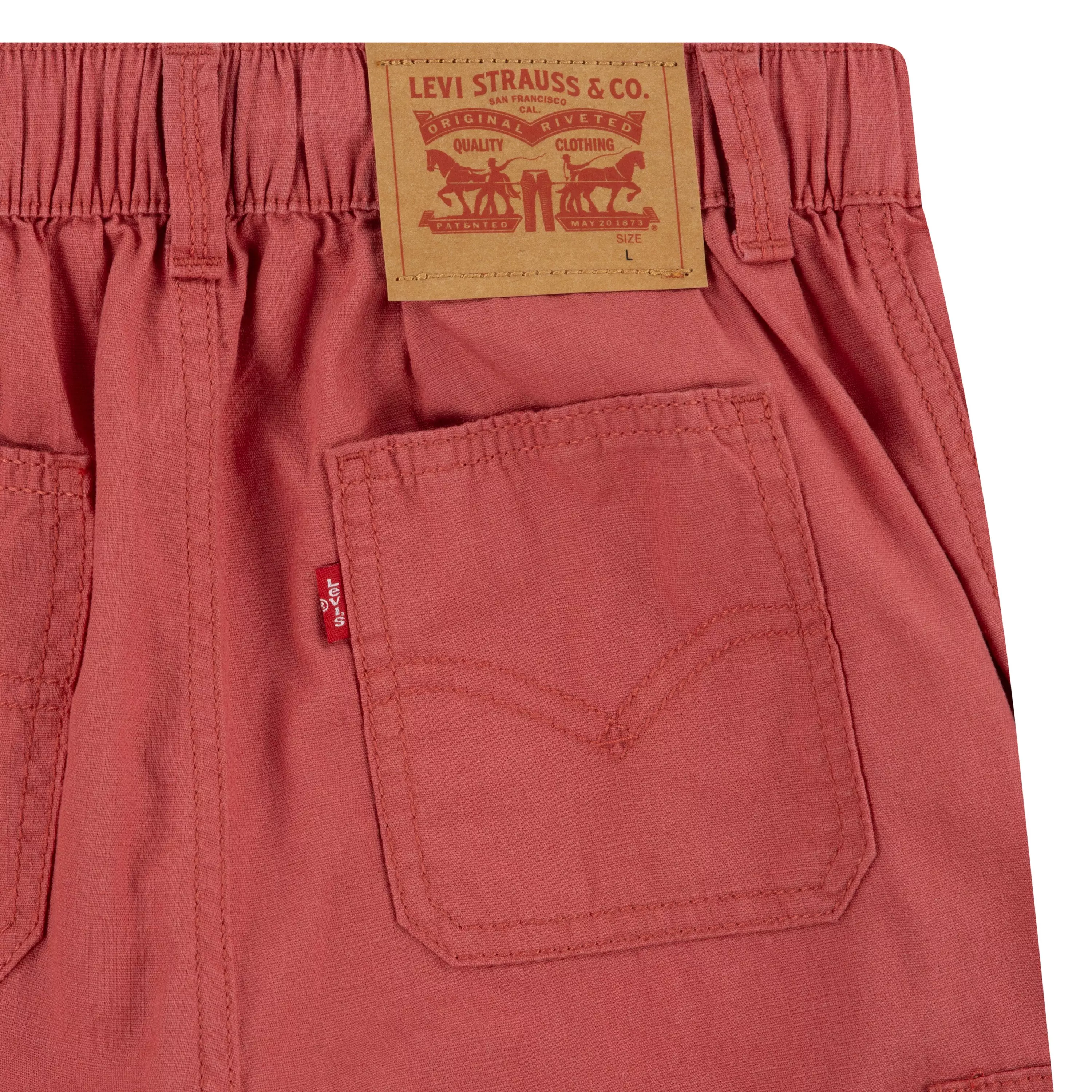 Levi's Big Boys' Cotton Cargo Shorts -Red - RED