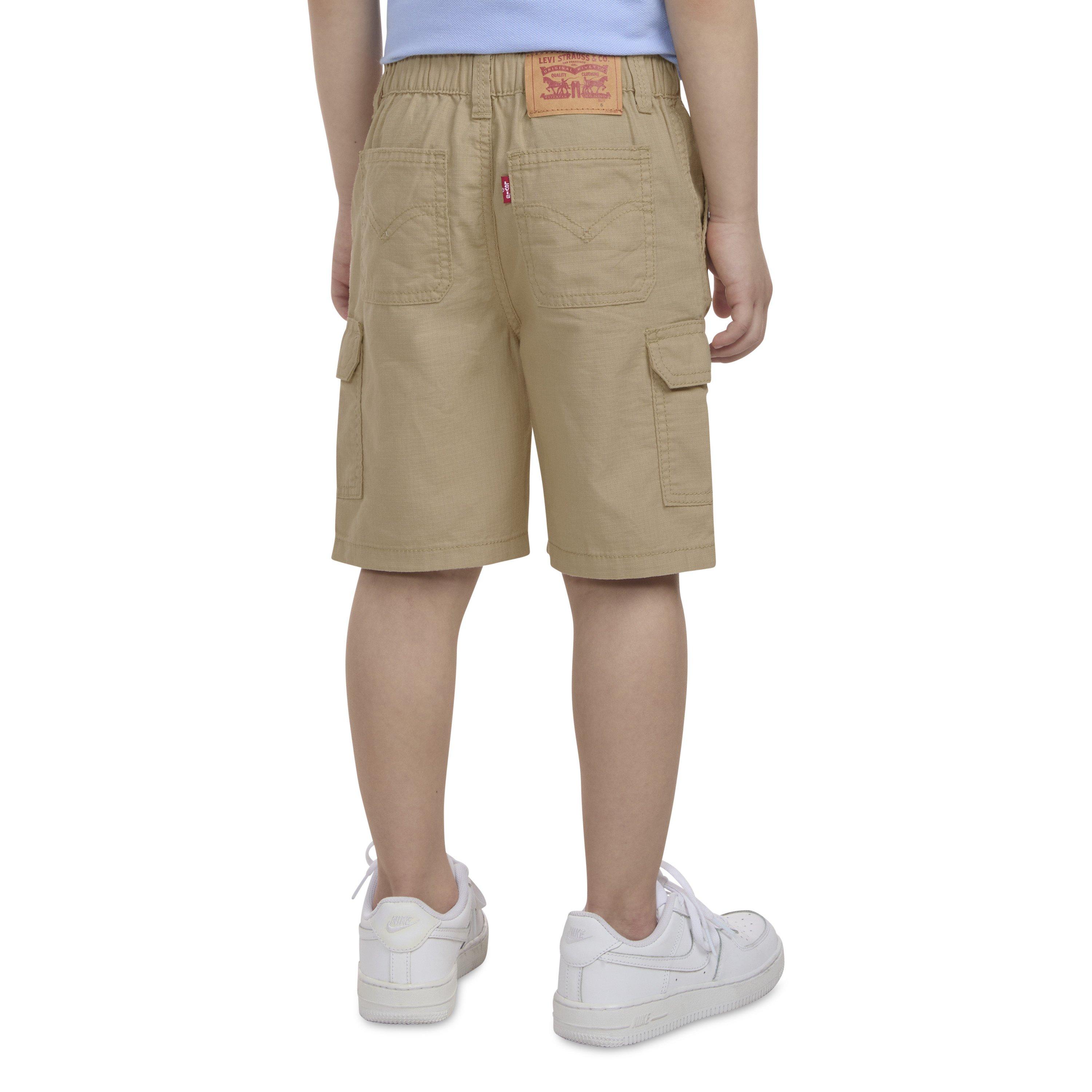 Levi's Elastic Waistband Little Boys' Khaki Cargo Shorts