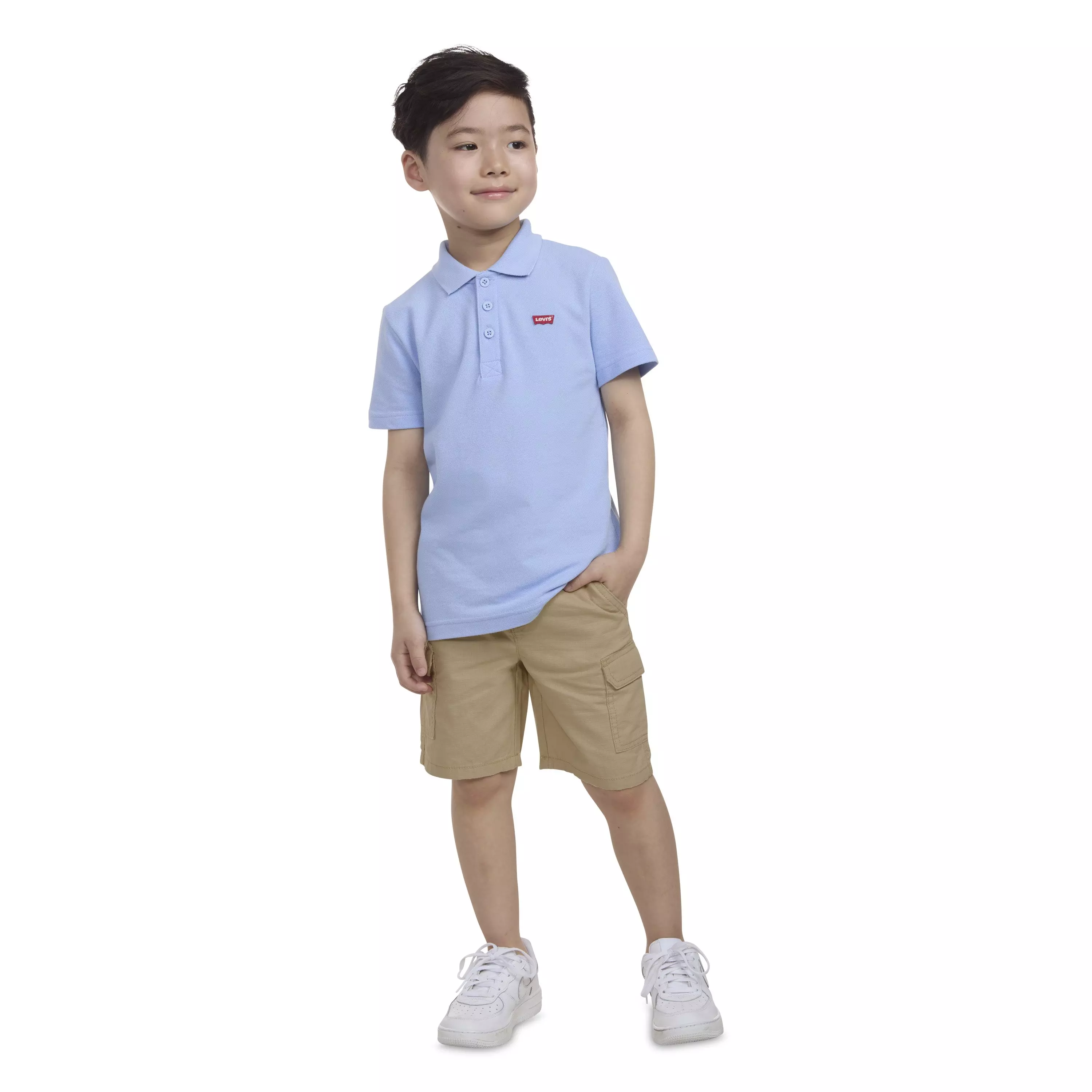 Levi's Little Boys' Elastic Waistband Cargo Shorts -Khaki - KHAKI