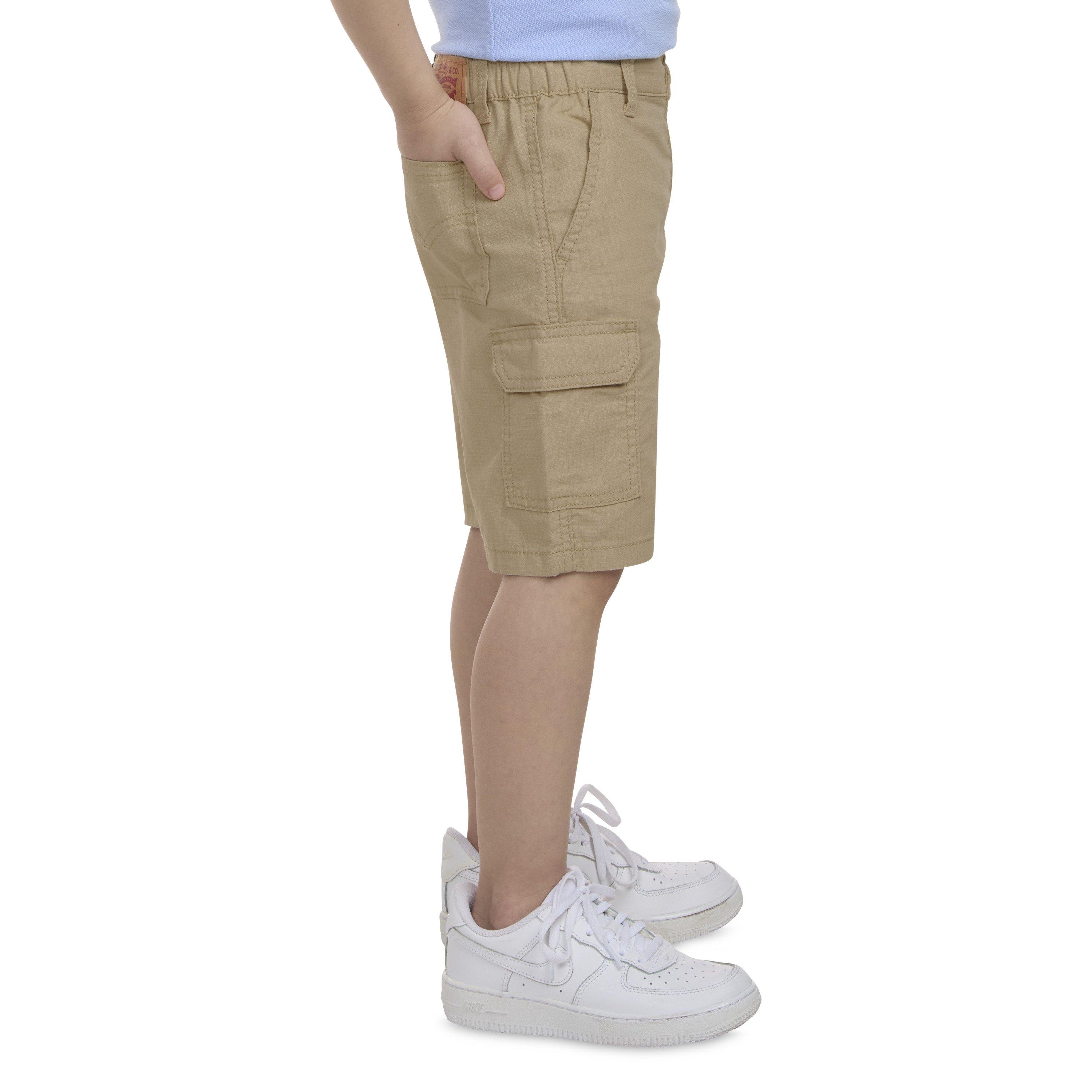 Levi's Little Boys' Elastic Waistband Cargo Shorts - Khaki - KHAKI Thumbnail View 3