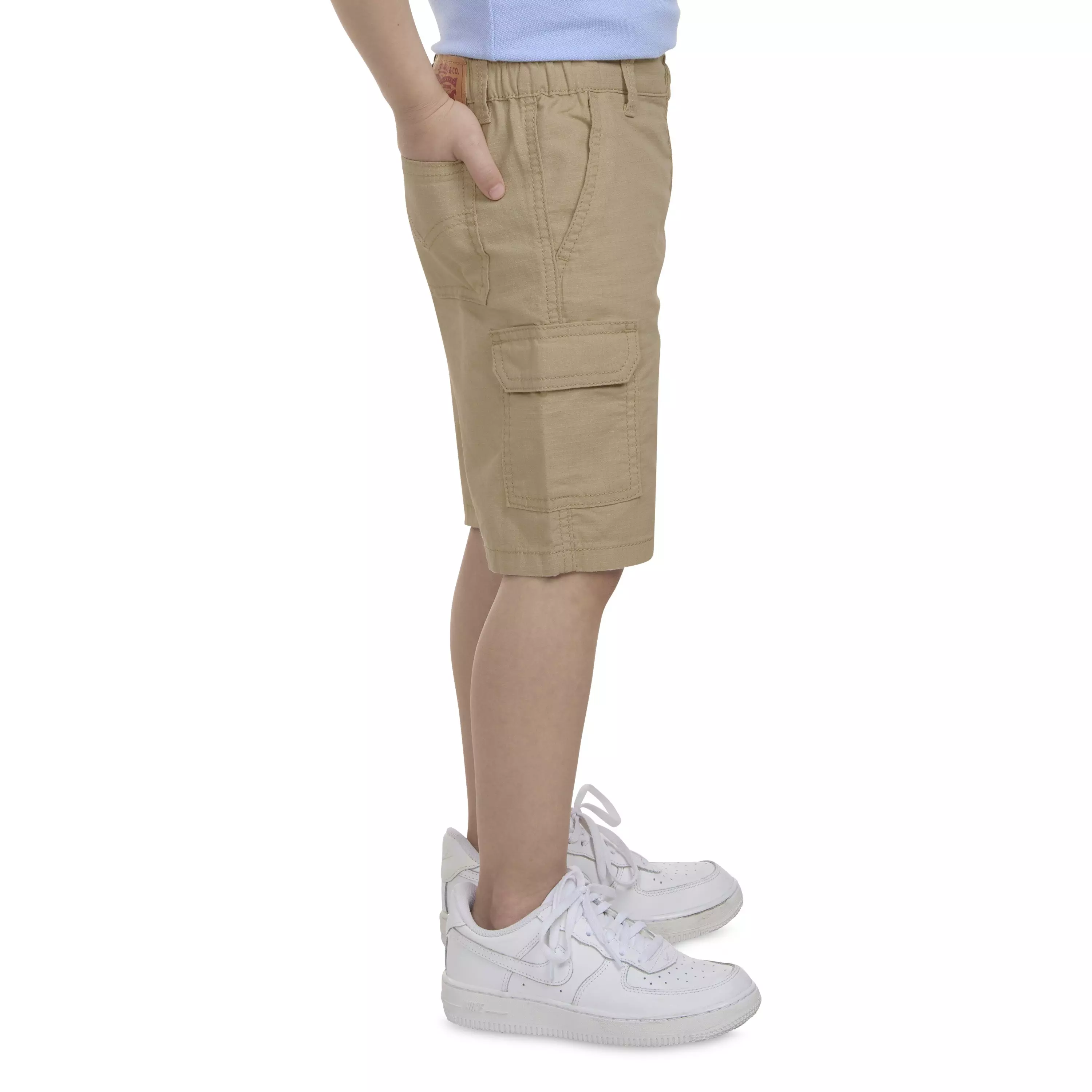 Levi's Little Boys' Elastic Waistband Cargo Shorts -Khaki - KHAKI