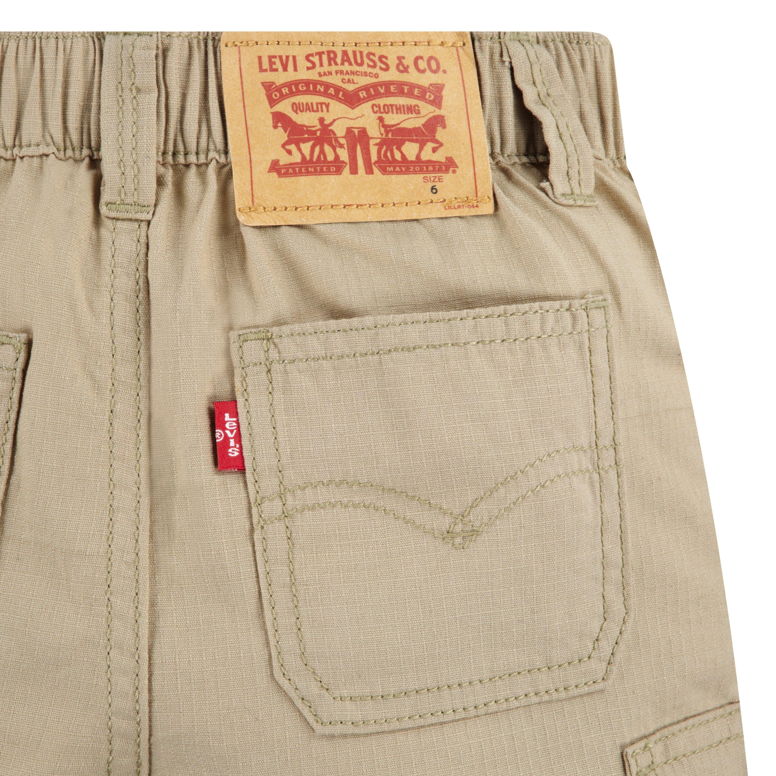 Levi's Little Boys' Elastic Waistband Cargo Shorts - Khaki - KHAKI Thumbnail View 8