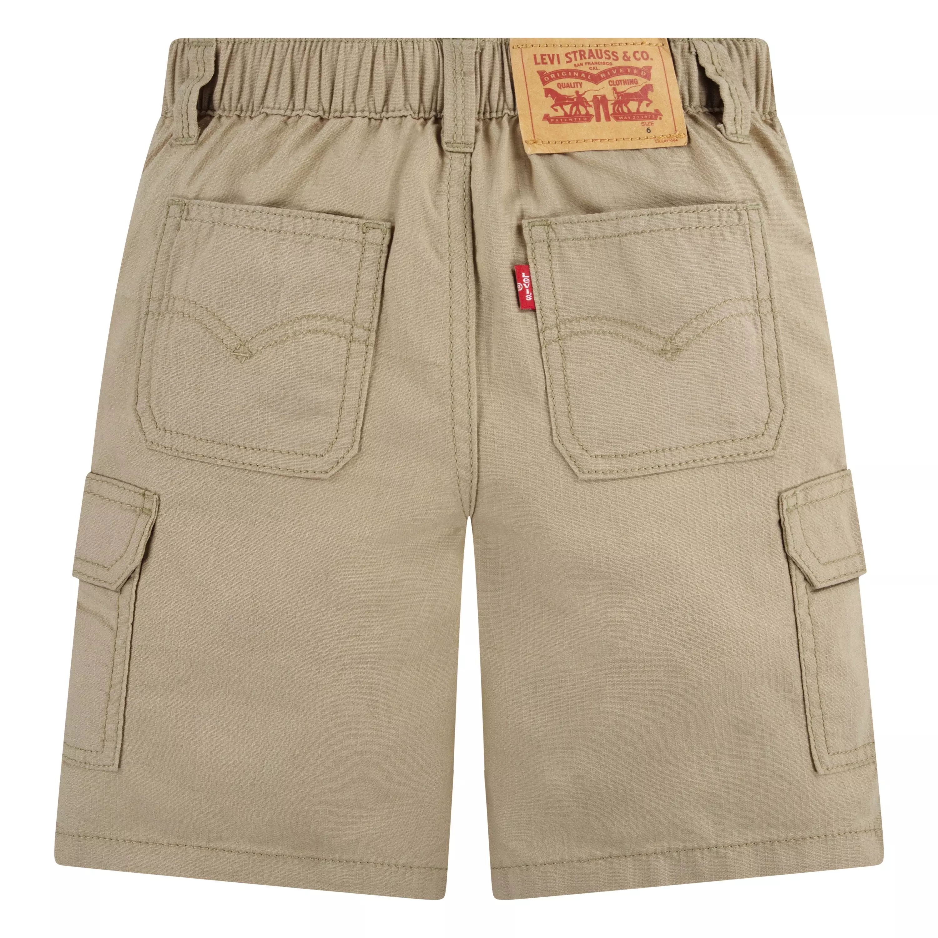 Levi's Little Boys' Elastic Waistband Cargo Shorts -Khaki - KHAKI