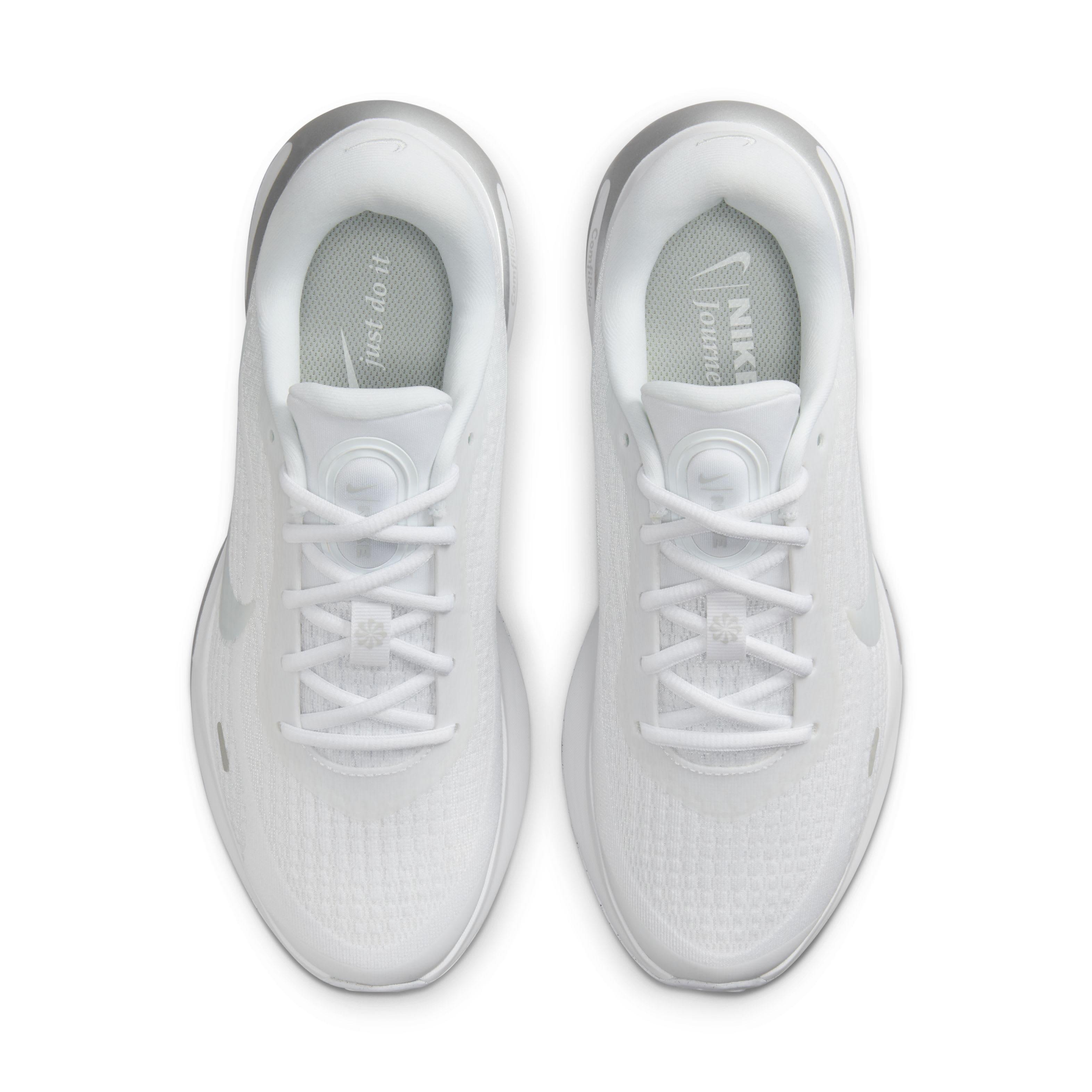 Nike Journey Run "White/Pure Platinum/Metallic Silver/White" Women's Running Shoe - WHITE/PLATINUM/SILVER/WHITE Thumbnail View 4