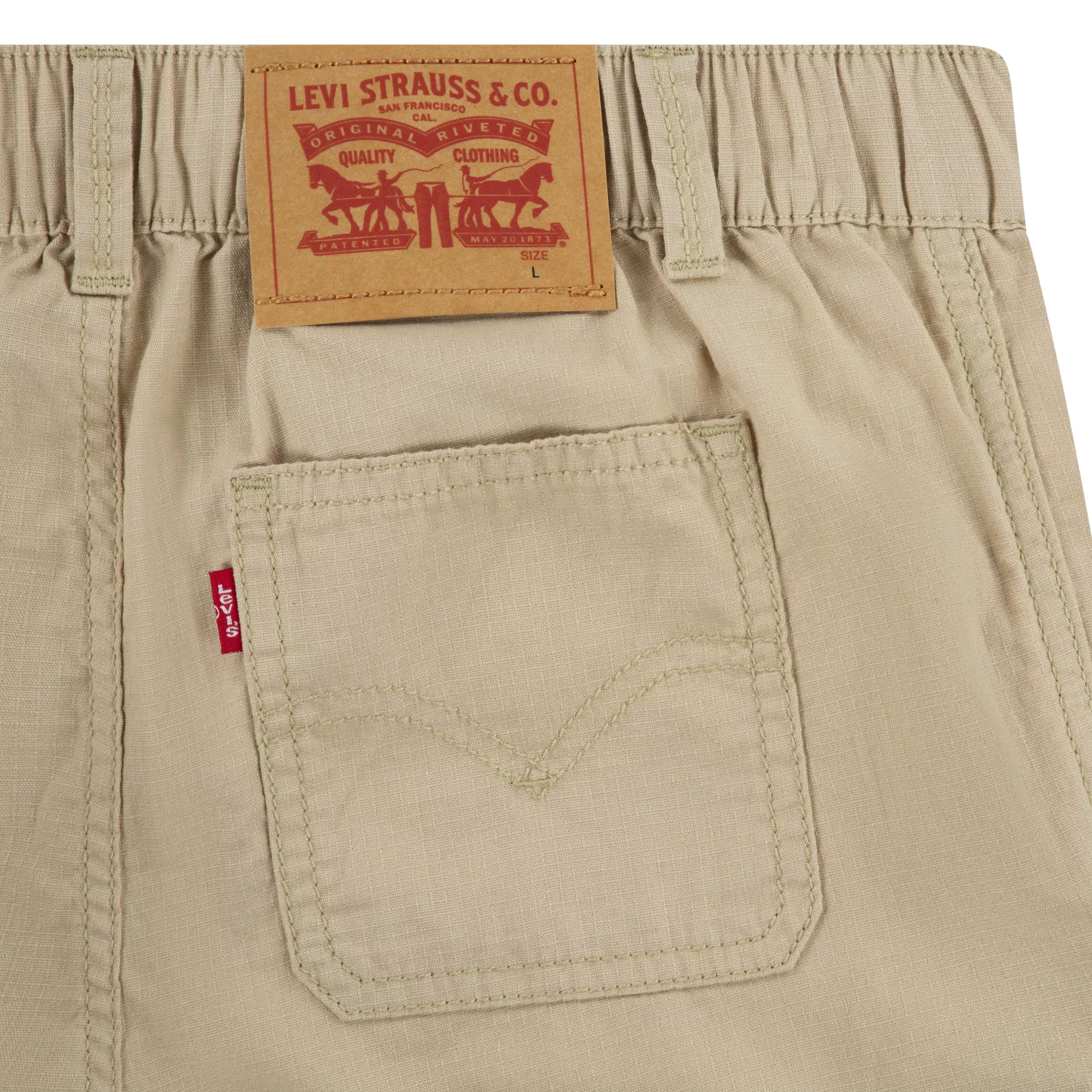 Levi's Big Boys' Cotton Cargo Shorts -Khaki - KHAKI