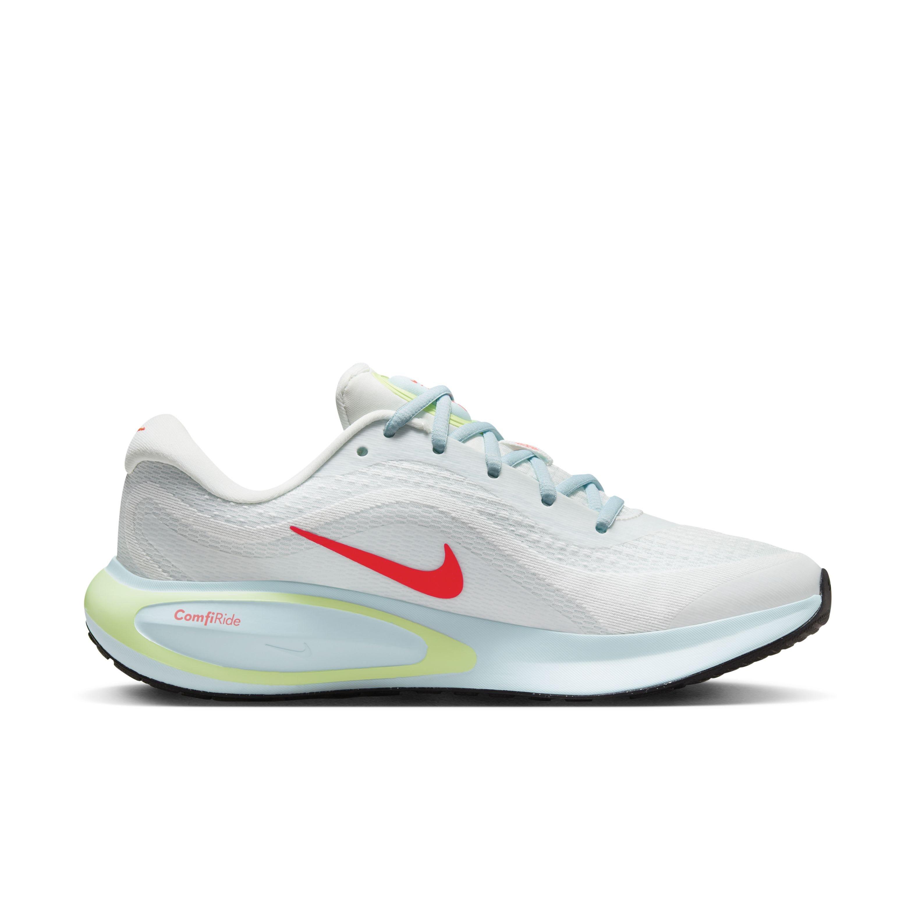 Nike Journey Run "Summit White/Glacier Blue/Barely Volt/Bright Crimson" Women's Running Shoe - WHITE/BLUE/VOLT/CRIMSON Thumbnail View 1