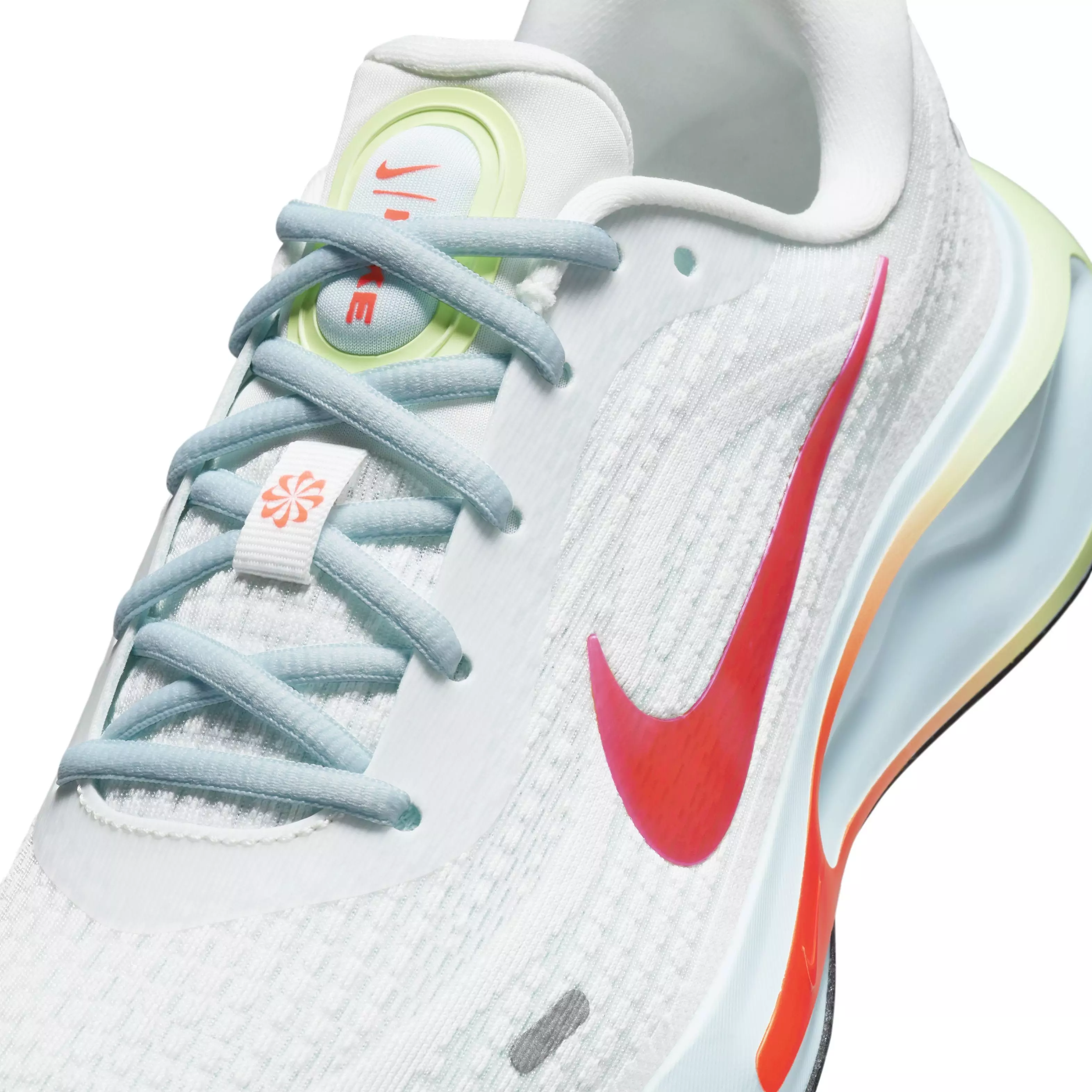 Nike Journey Run "Summit White/Glacier Blue/Barely Volt/Bright Crimson" Women's Running Shoe - WHITE/BLUE/VOLT/CRIMSON