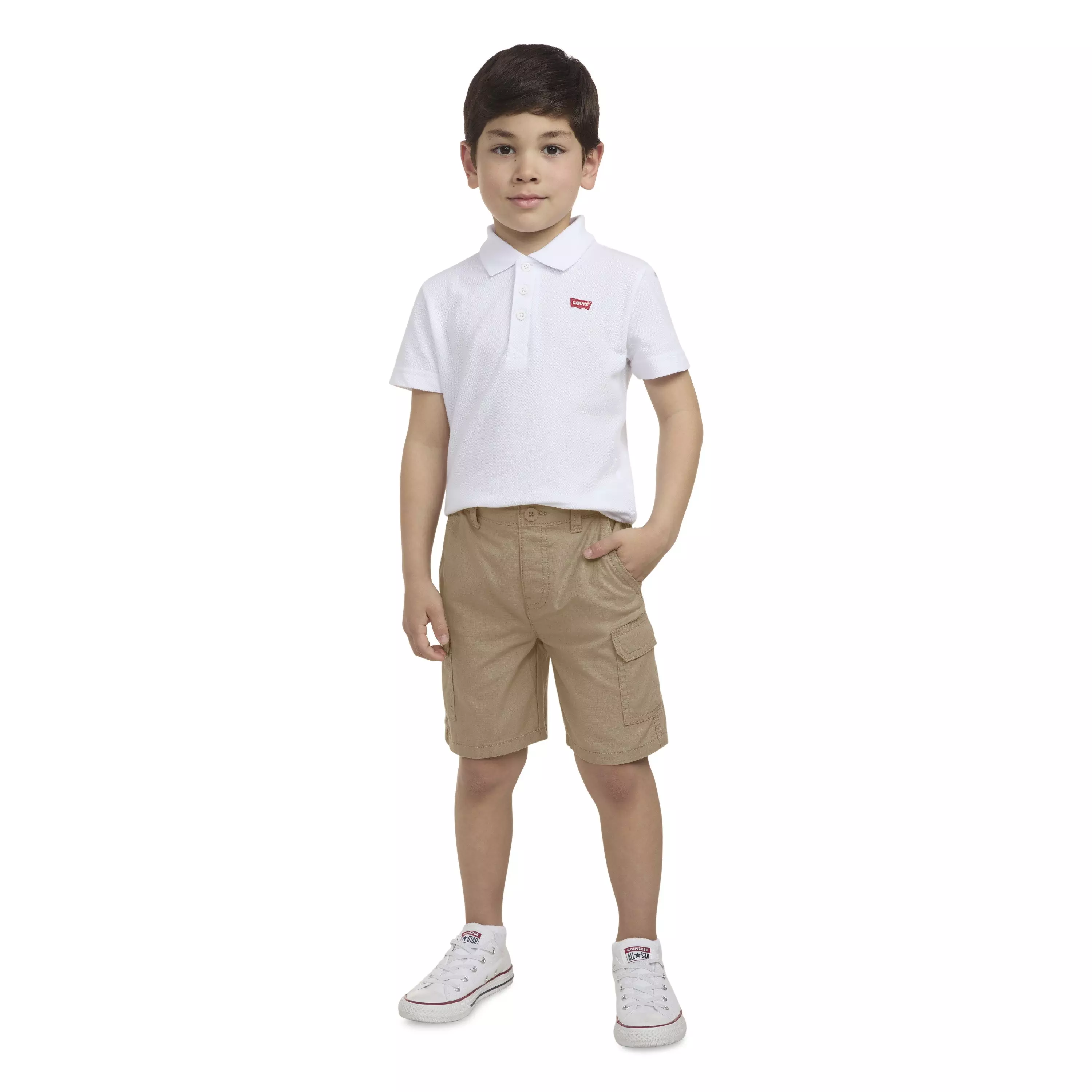 Levi's Little Boys' Elastic Waistband Cargo Shorts -Gold - GOLD