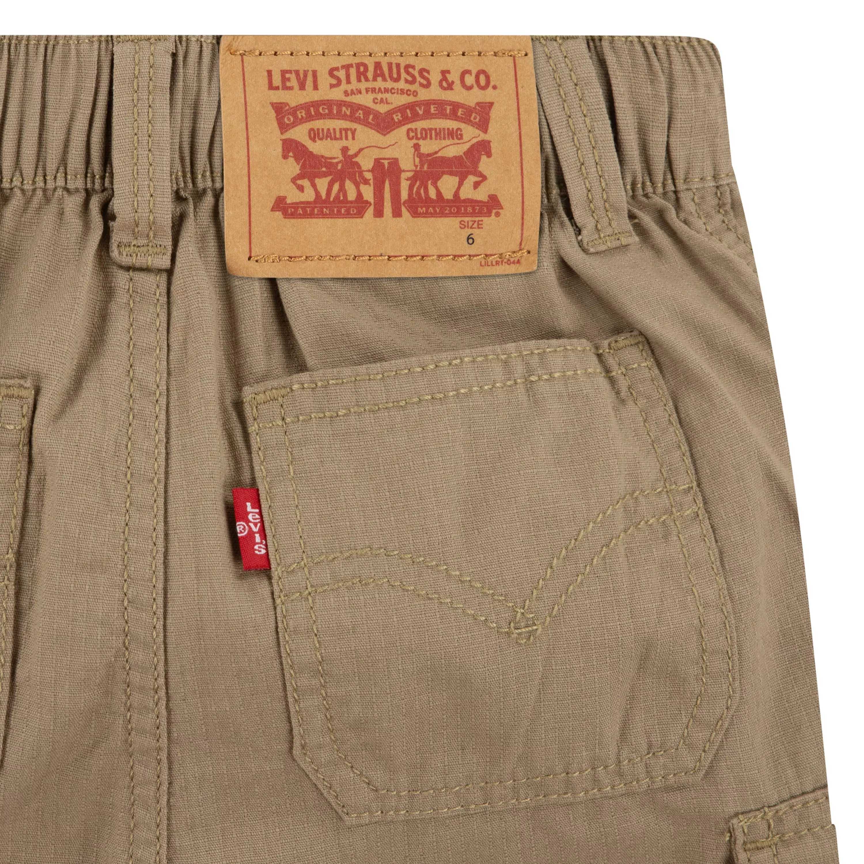 Levi's Little Boys' Elastic Waistband Cargo Shorts -Gold - GOLD