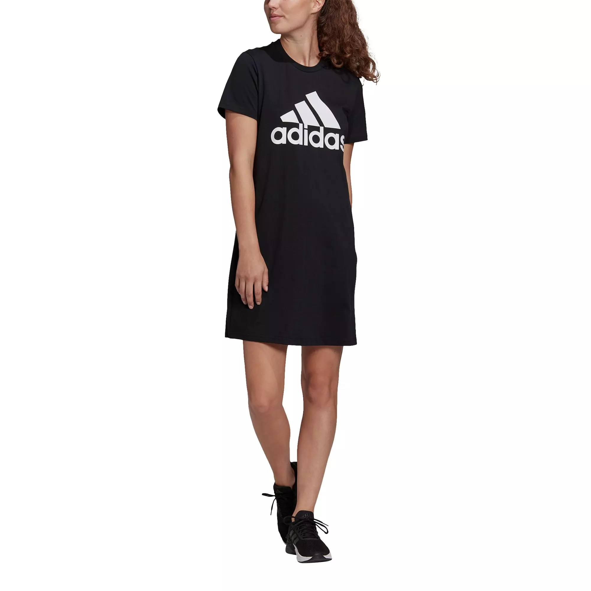 adidas Women's Black/White Essentials Logo Dress - BLACK/WHITE