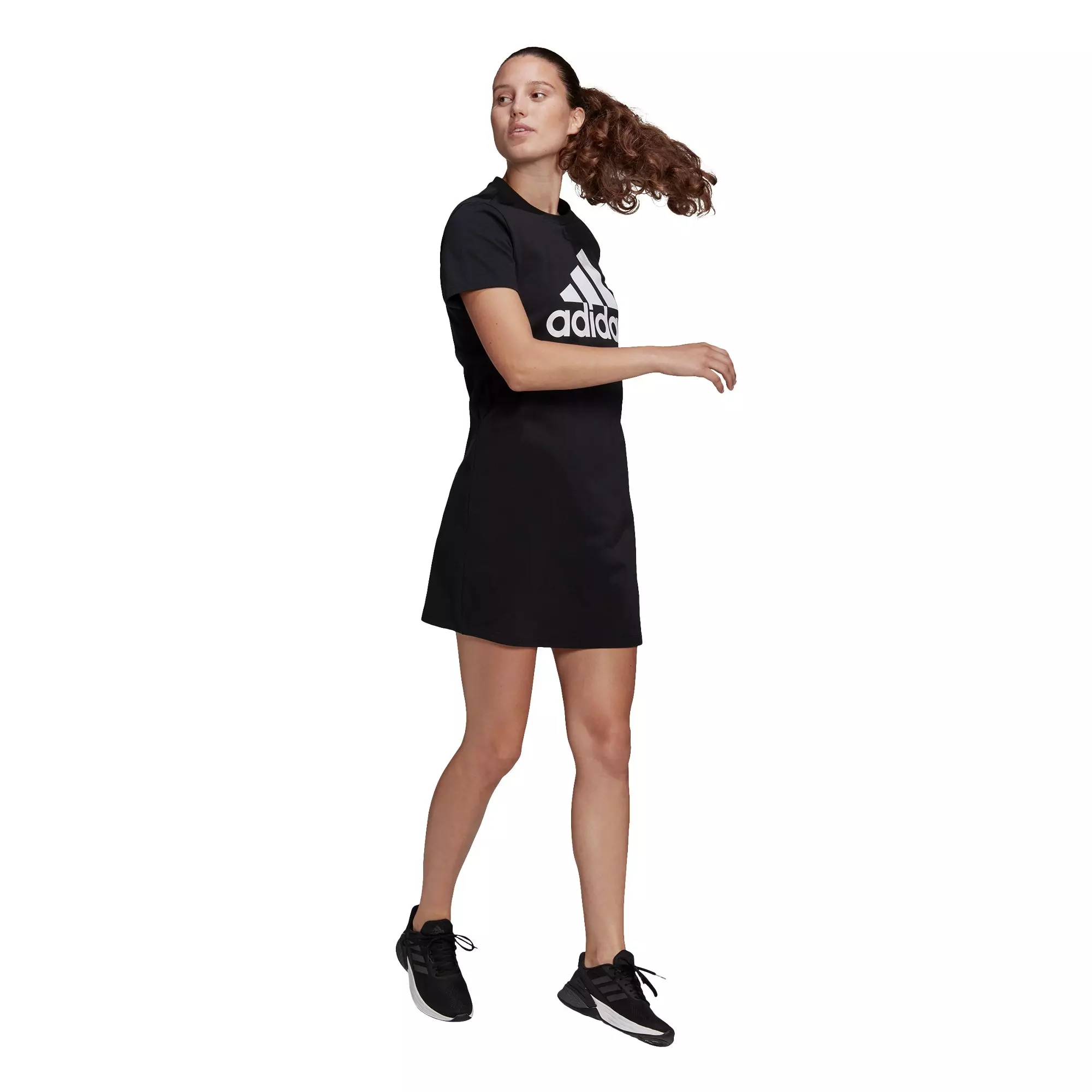 adidas Women's Black/White Essentials Logo Dress - BLACK/WHITE