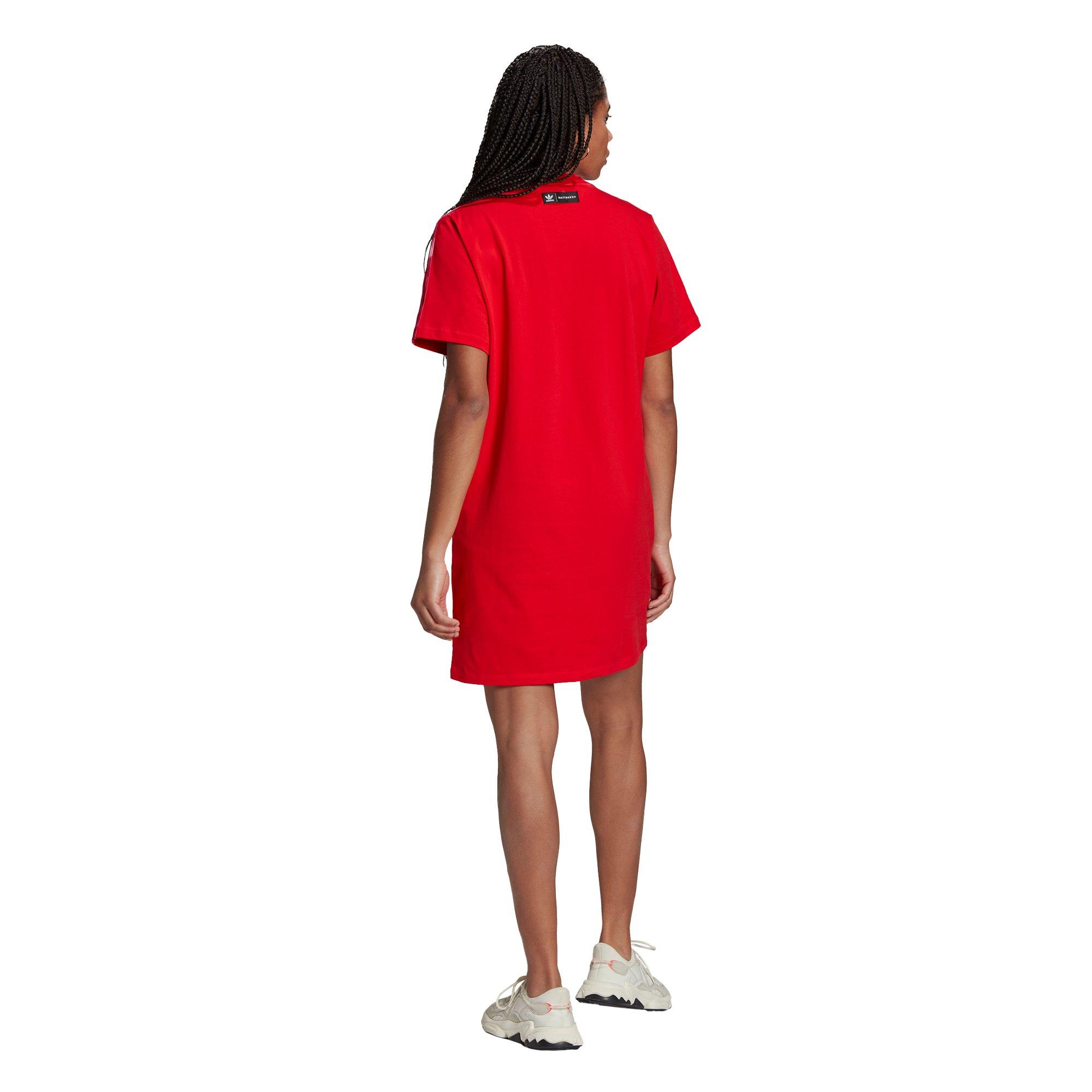 adidas Women's Red Marimekko Trefoil Print Infill Tee Dress - RED Thumbnail View 2
