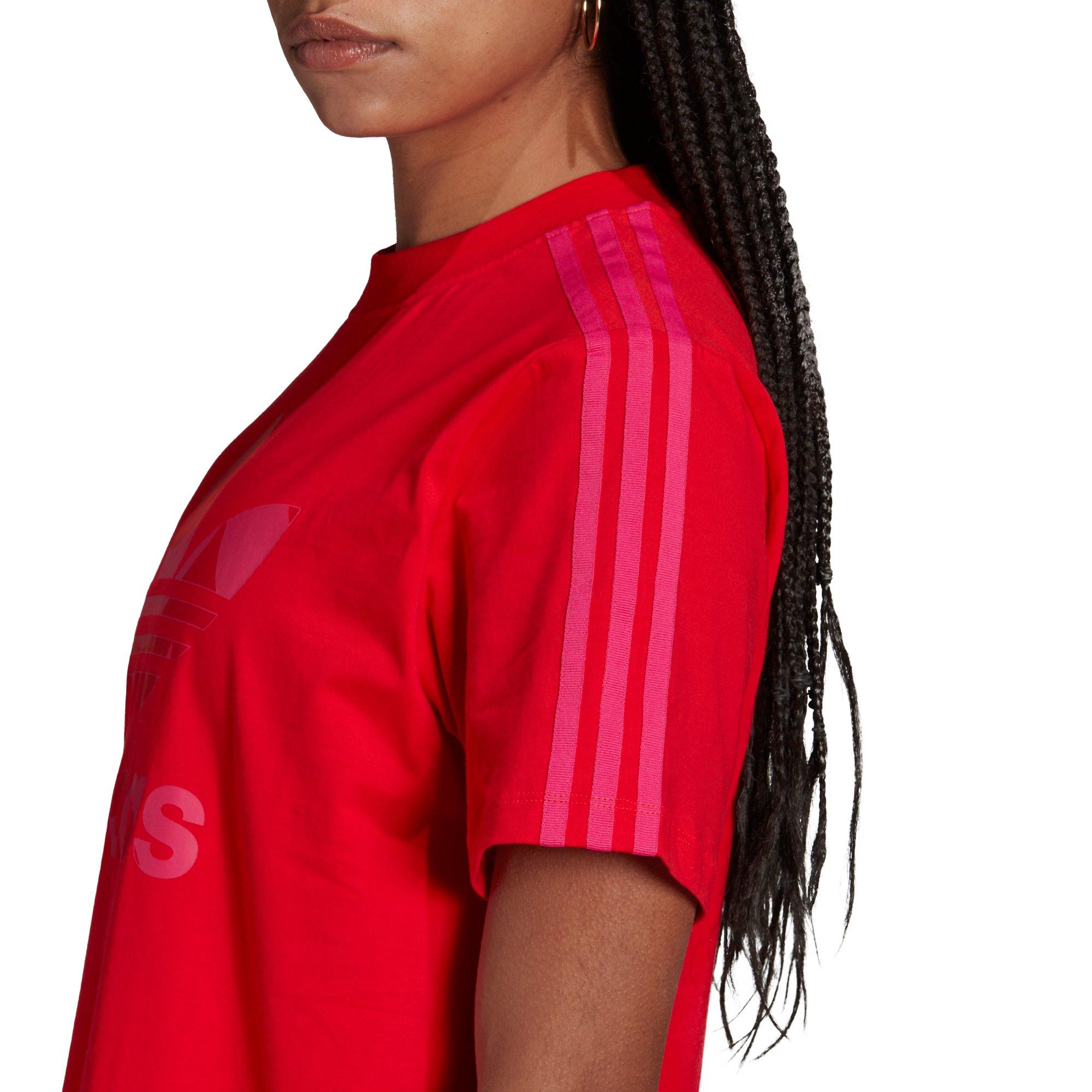 adidas Women's Red Marimekko Trefoil Print Infill Tee Dress - RED Thumbnail View 4