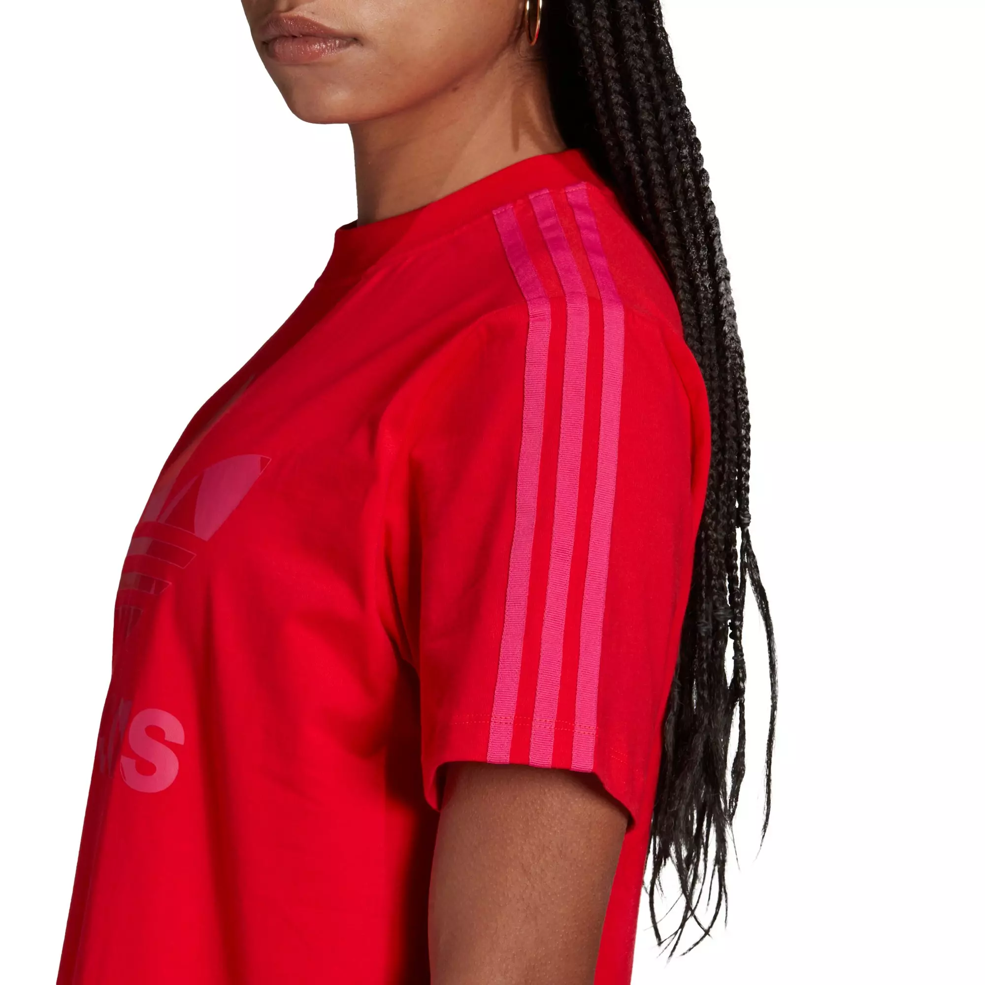 adidas Women's Red Marimekko Trefoil Print Infill Tee Dress - RED