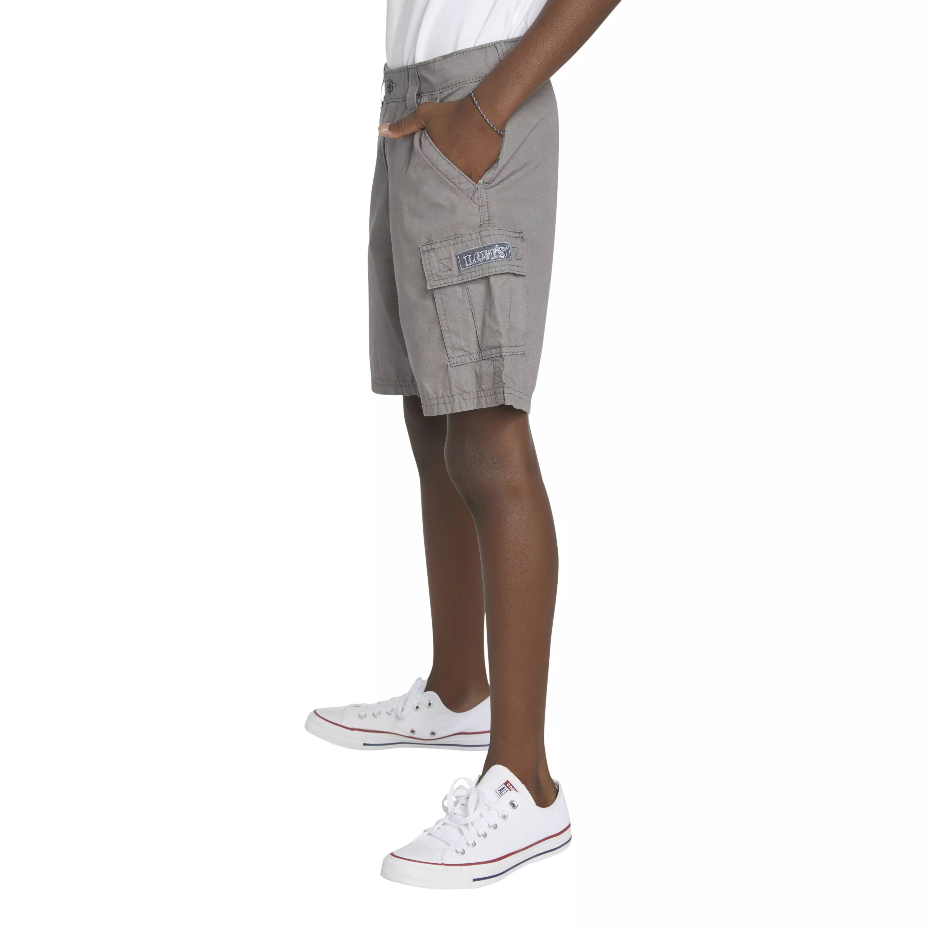 Levi's Big Boys' Red Tab Relaxed Grey Cargo Shorts - GREY