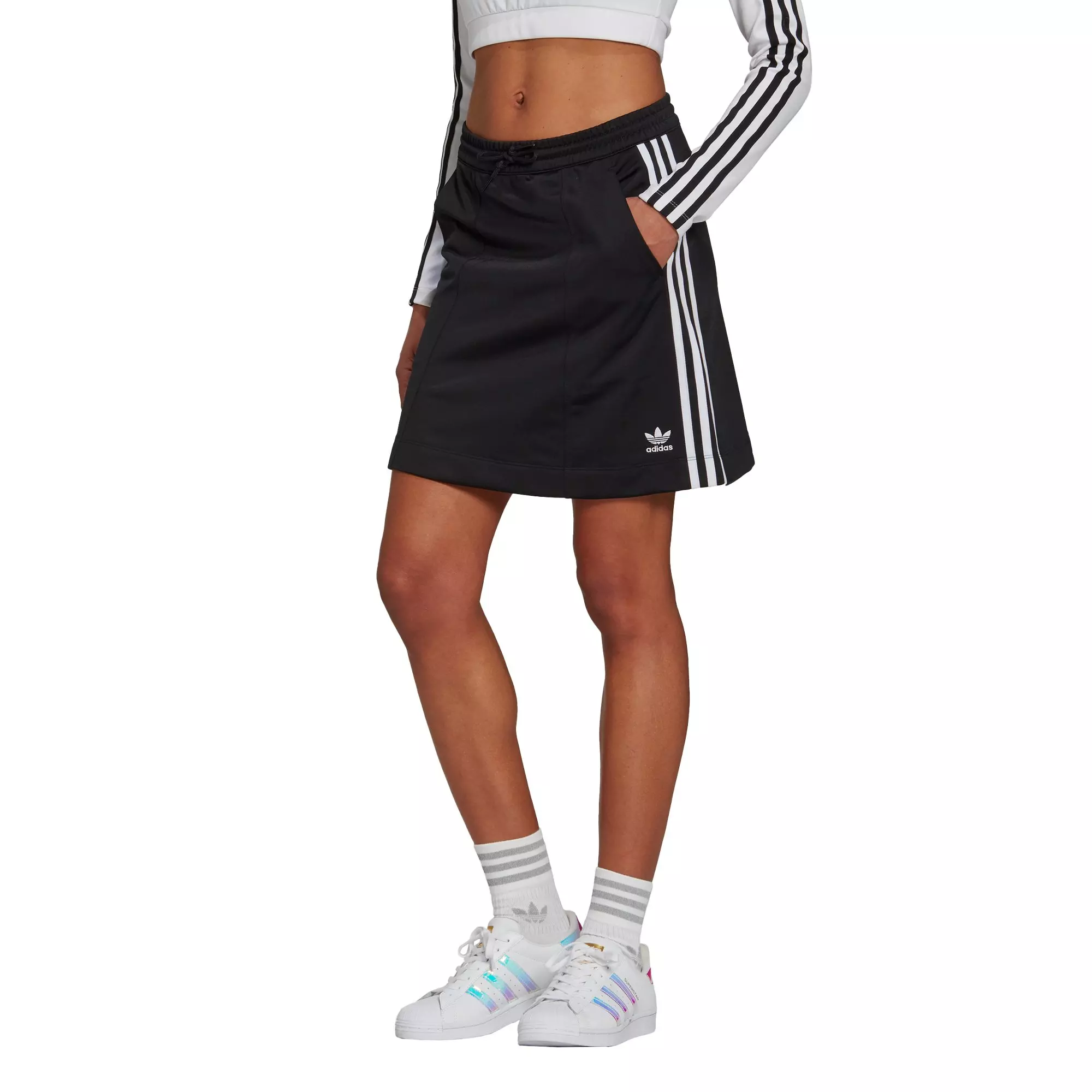 adidas Women's Black Adicolor Classics Tricot Skirt - BLACK