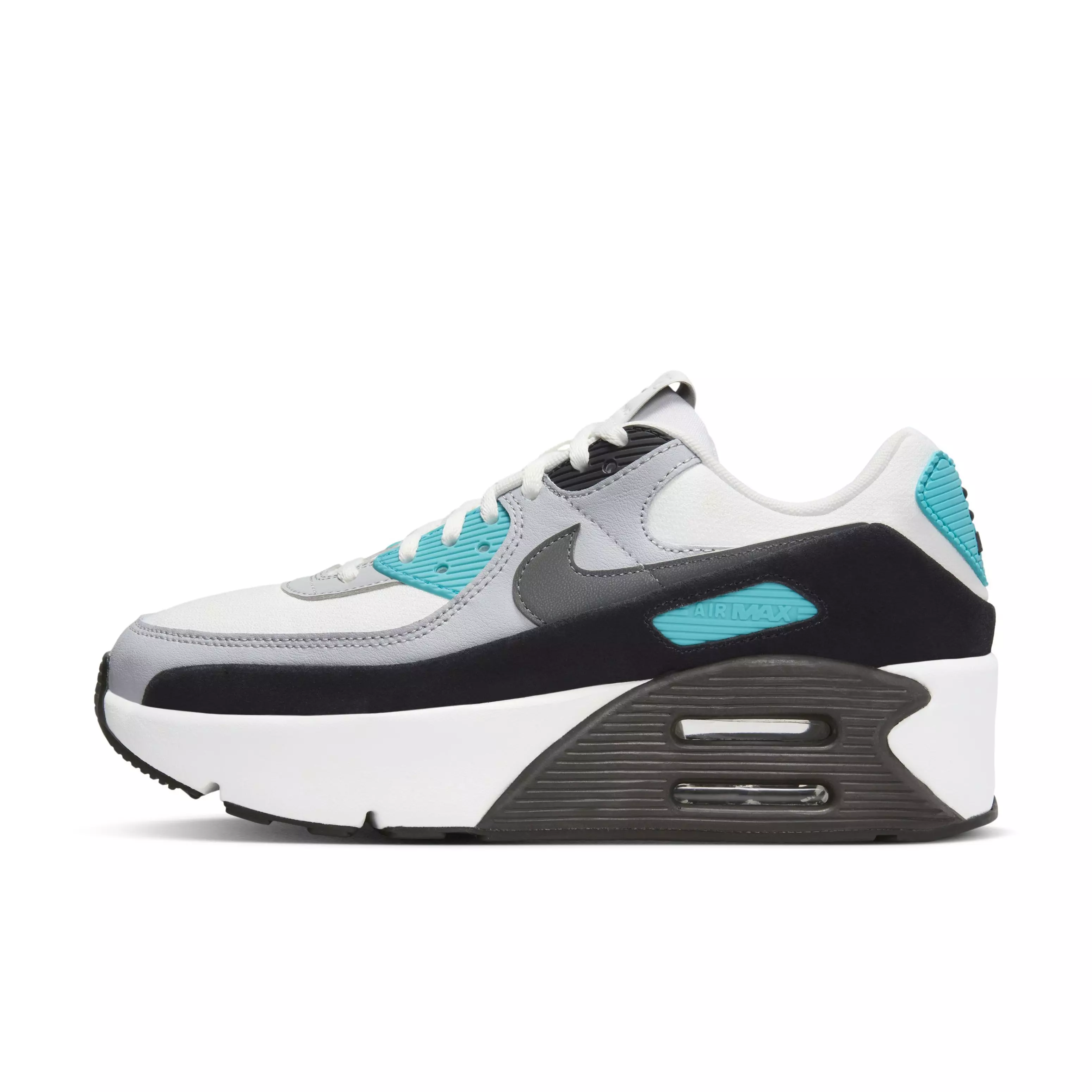 Nike Air Max 90 LV8 "Summit White/Wolf Grey/Black/Smoke Grey" Women's Shoe - WHITE/GREY/BLACK/GREY
