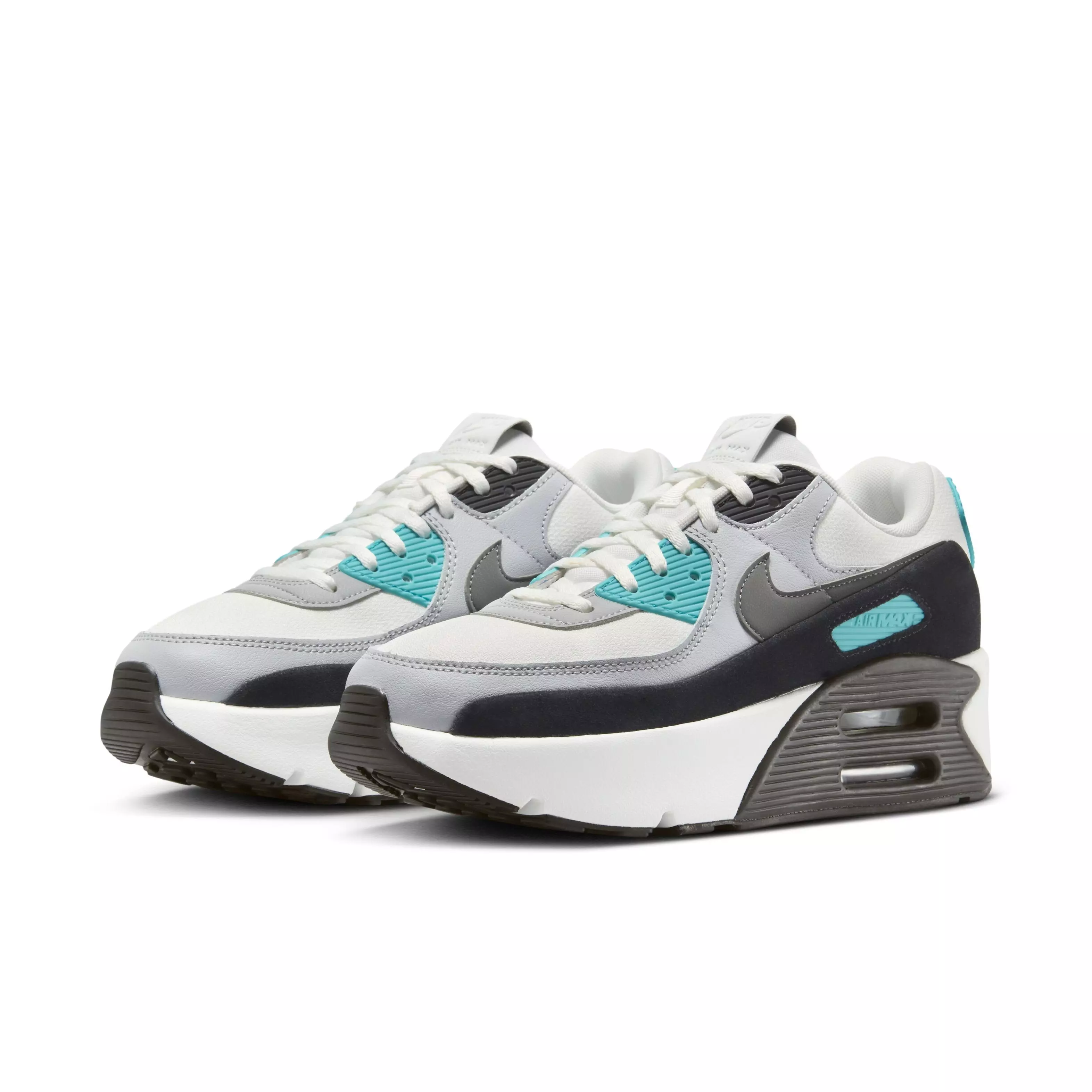 Nike Air Max 90 LV8 "Summit White/Wolf Grey/Black/Smoke Grey" Women's Shoe - WHITE/GREY/BLACK/GREY
