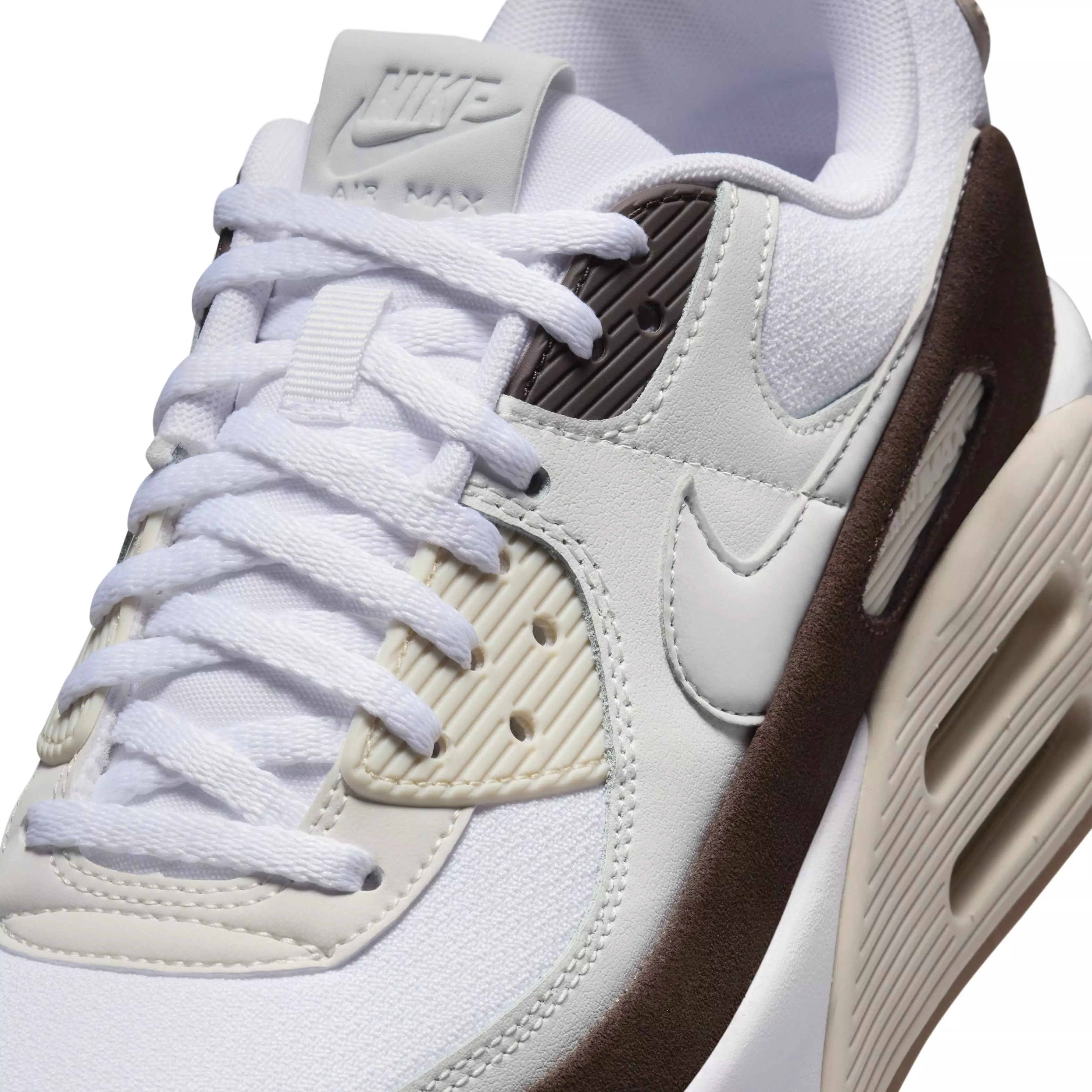 Nike Air Max 90 LV8 "White/Baroque Brown/Light Orewood Brown/Photon Dust" Women's Shoe - WHITE/BROWN/LT BROWN/DUST
