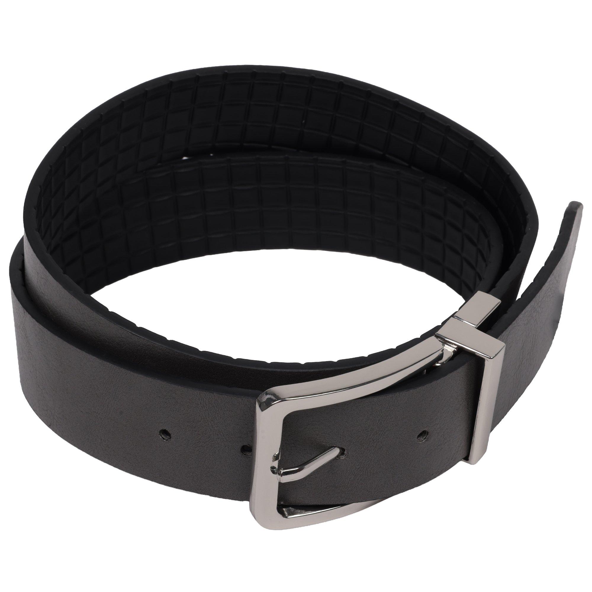 Element Textured Polished Buckle PU Reversible Belt -Black/Grey - BLACK/GREY Thumbnail View 2