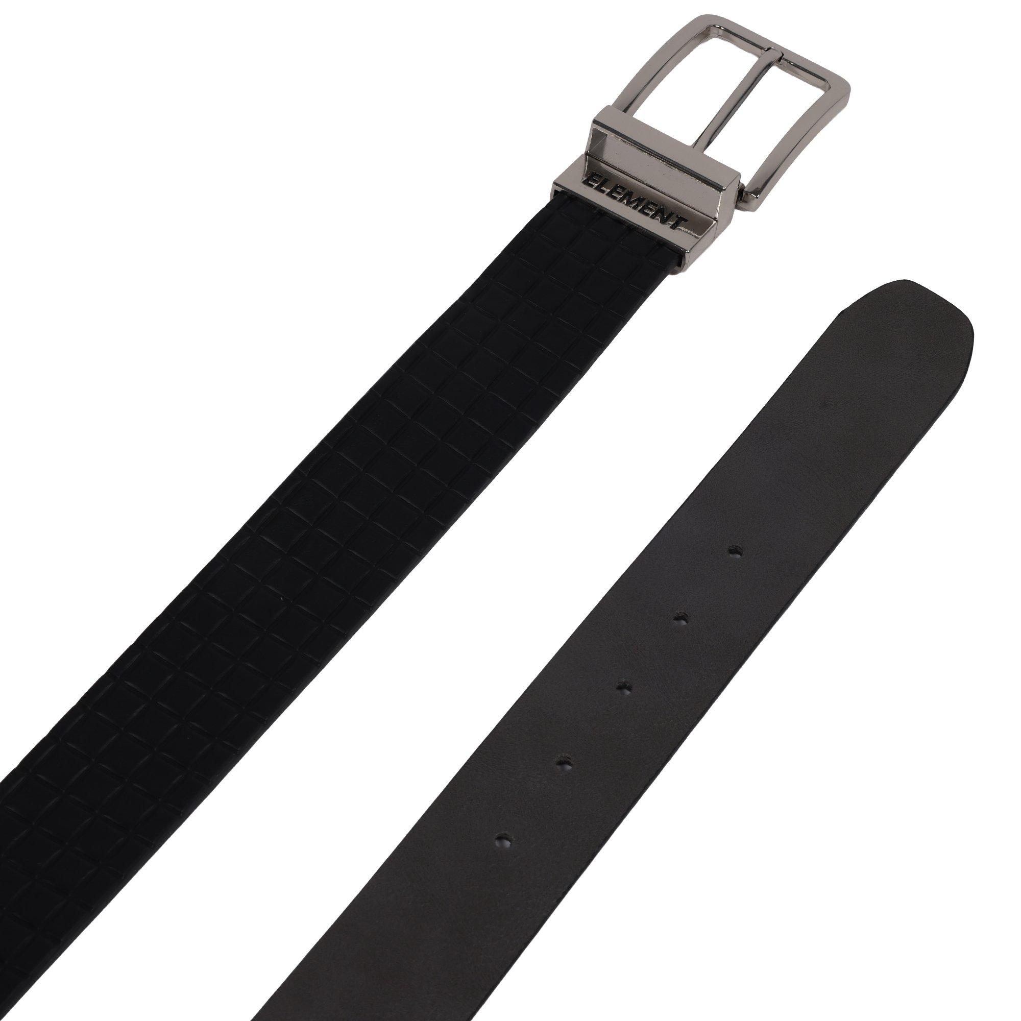 Element Textured Polished Buckle PU Reversible Belt -Black/Grey - BLACK/GREY Thumbnail View 5