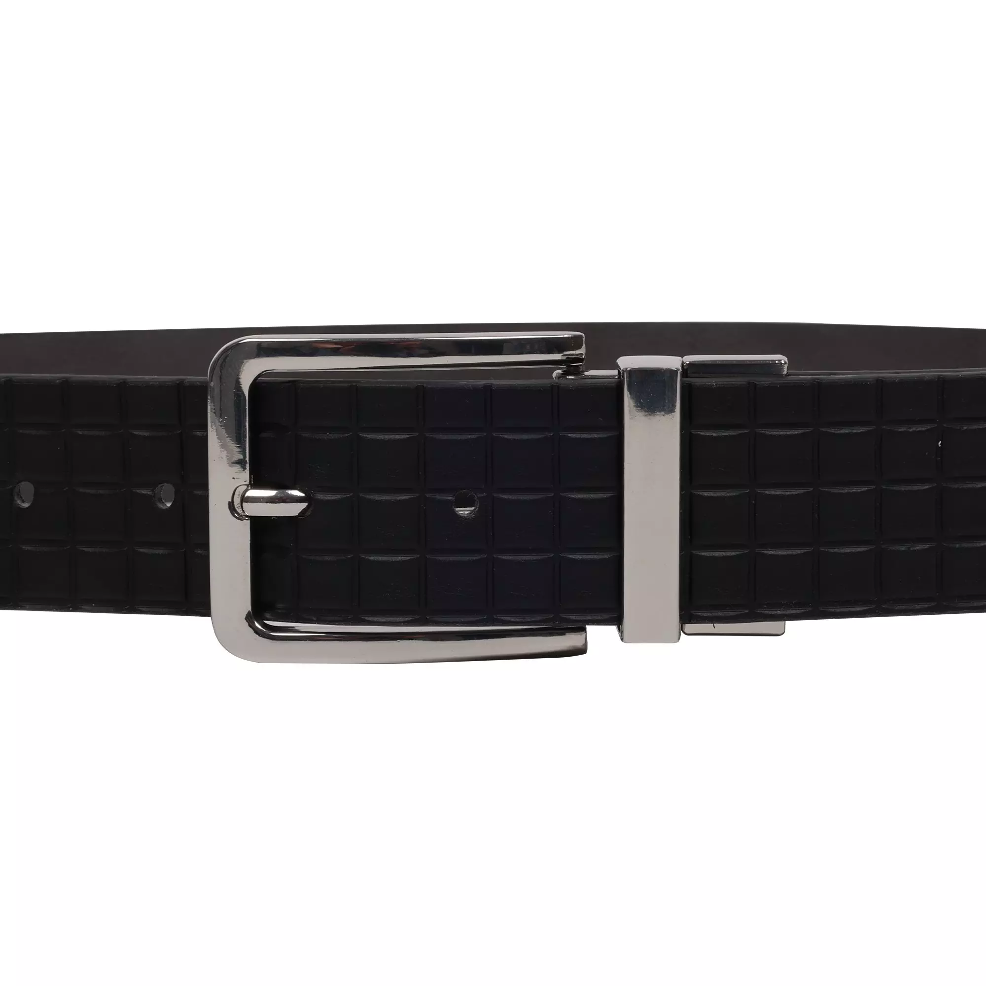 Element Textured Polished Buckle PU Reversible Belt -Black/Grey - BLACK/GREY