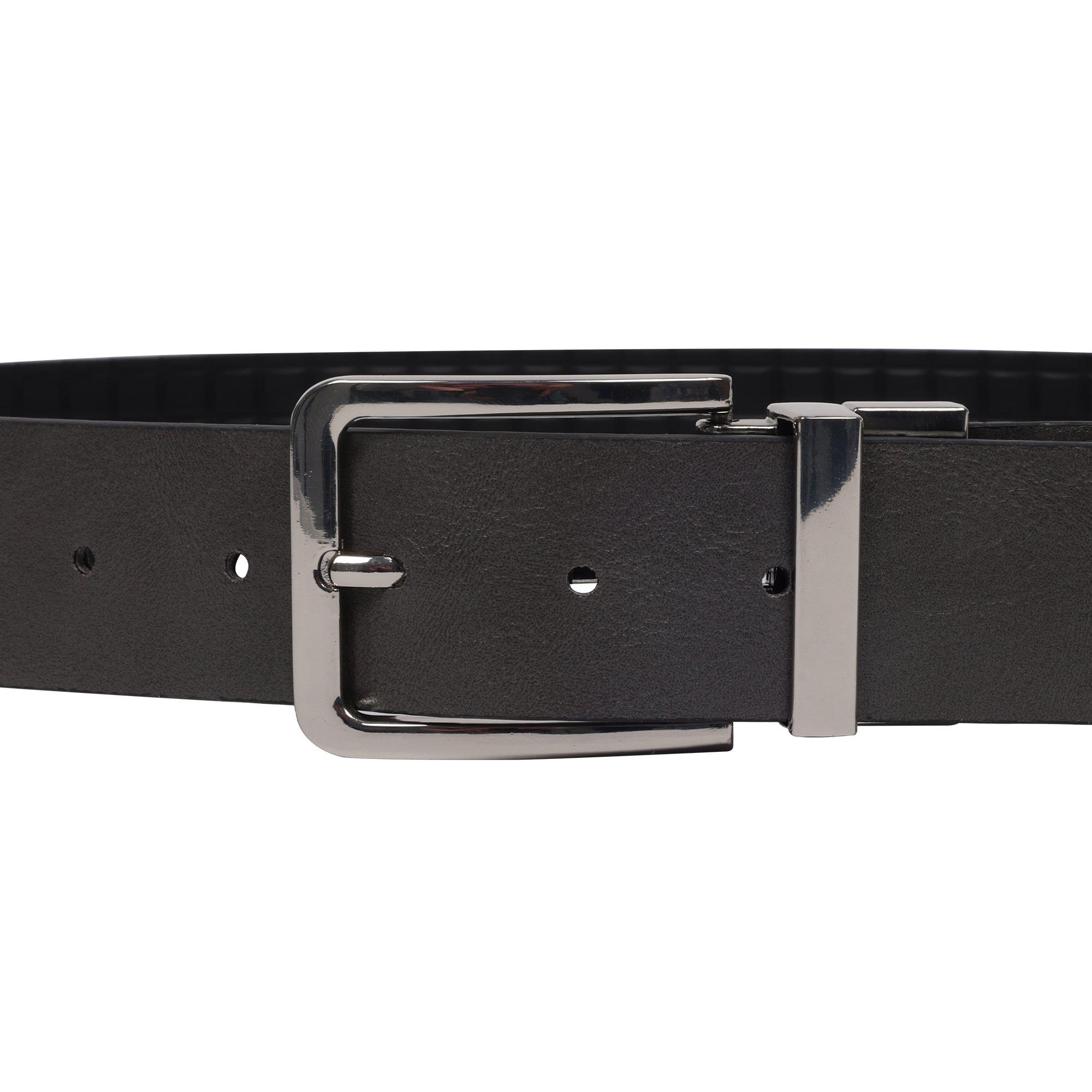 Element Textured Polished Buckle PU Reversible Belt -Black/Grey - BLACK/GREY Thumbnail View 8