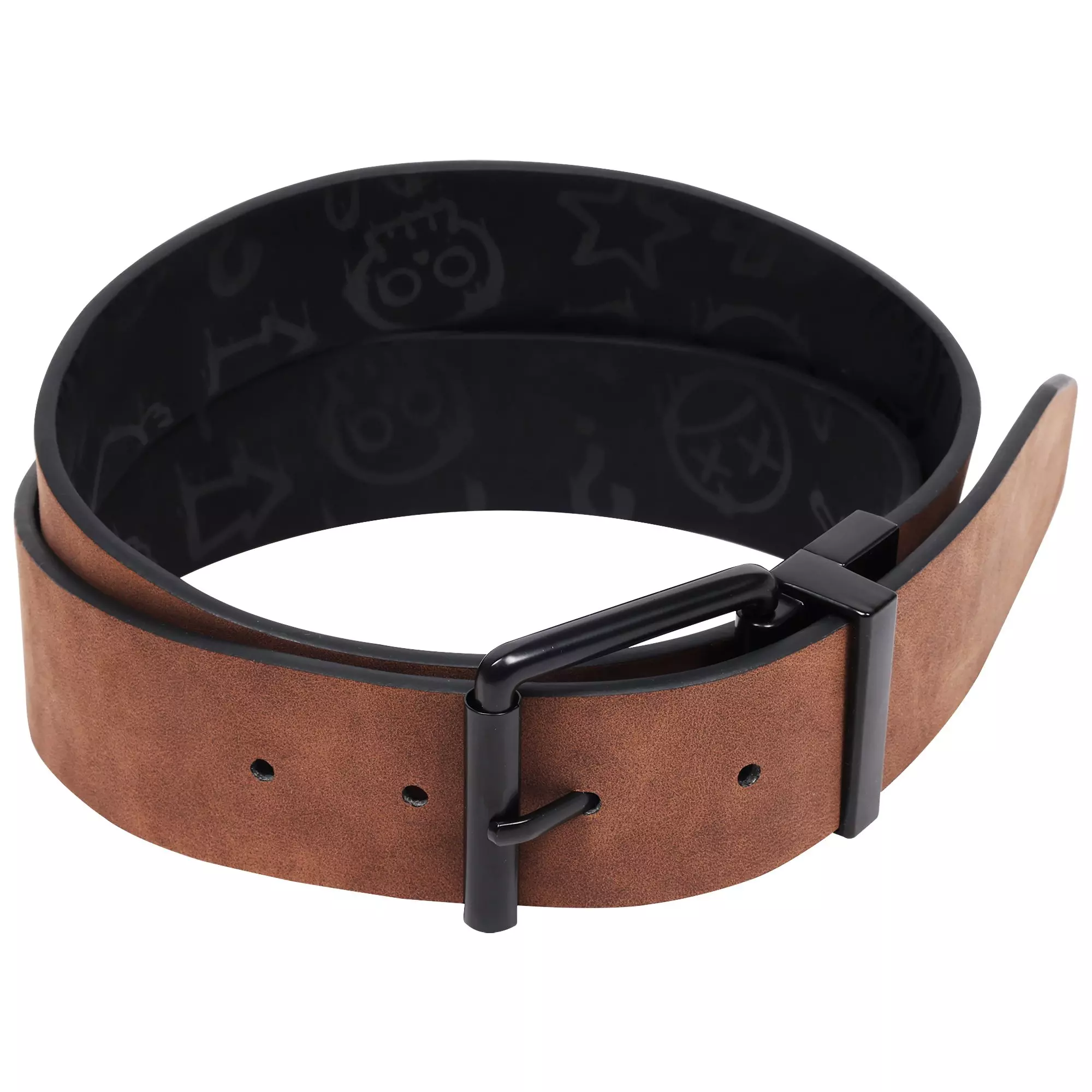 Element Adult Distressed Allover Print PU Reversible Belt - Black - BLACK