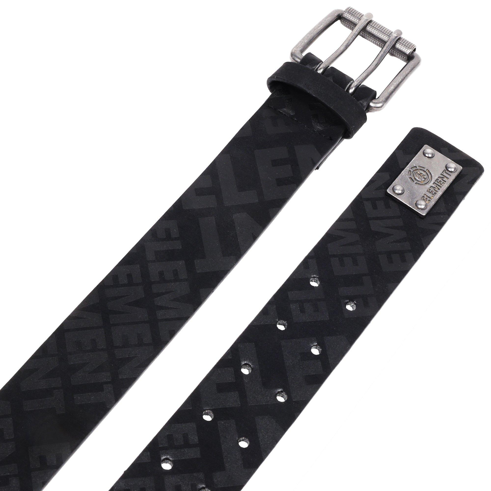 Element Adult Distressed Antique Silver Roller Buckle PU Belt - Black - BLACK Thumbnail View 4